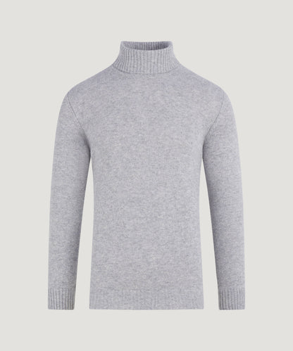 Trui turtleneck Soft Wear wolmix lichtgrijs