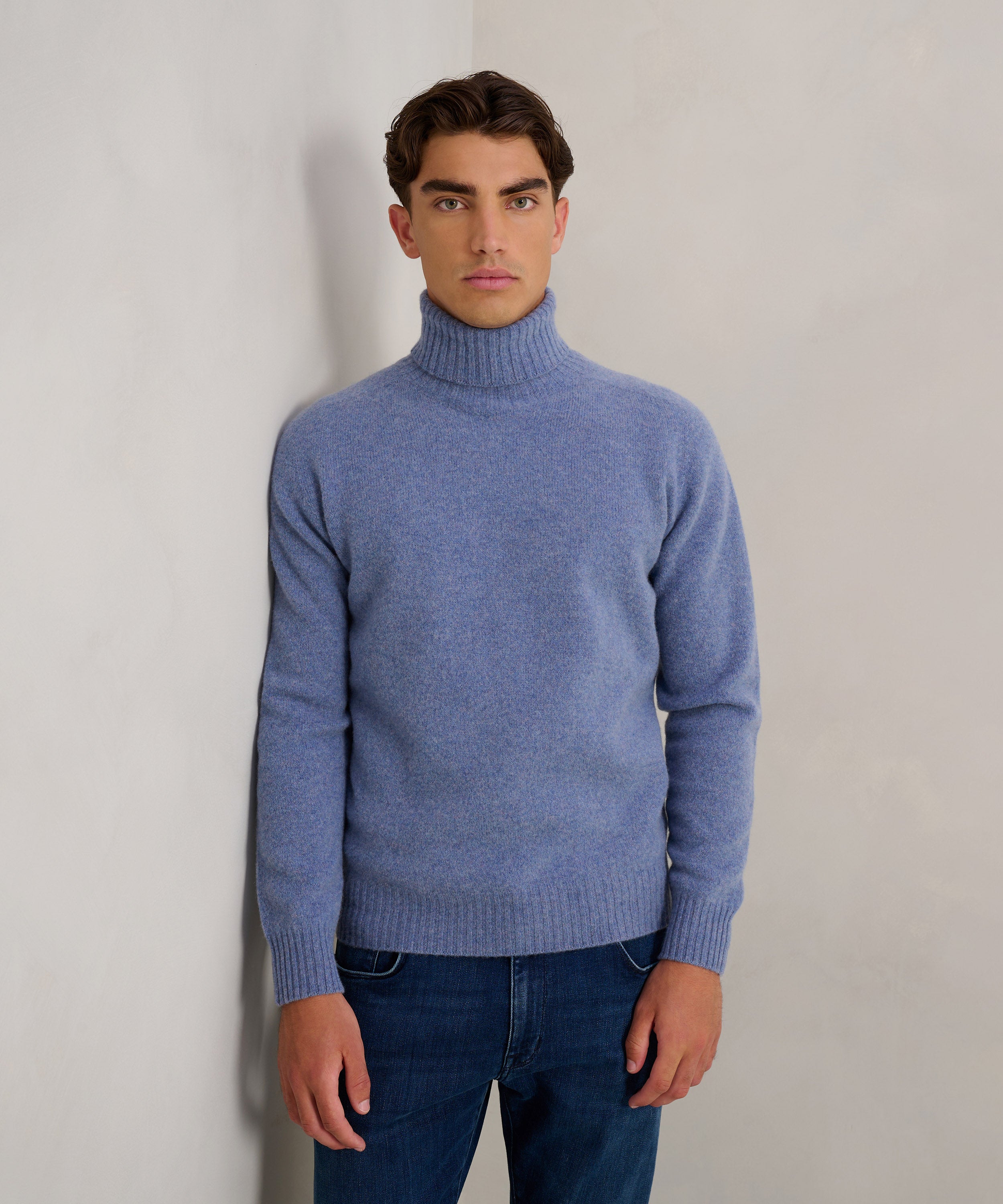 Seamless coltrui Shetland wol blauw