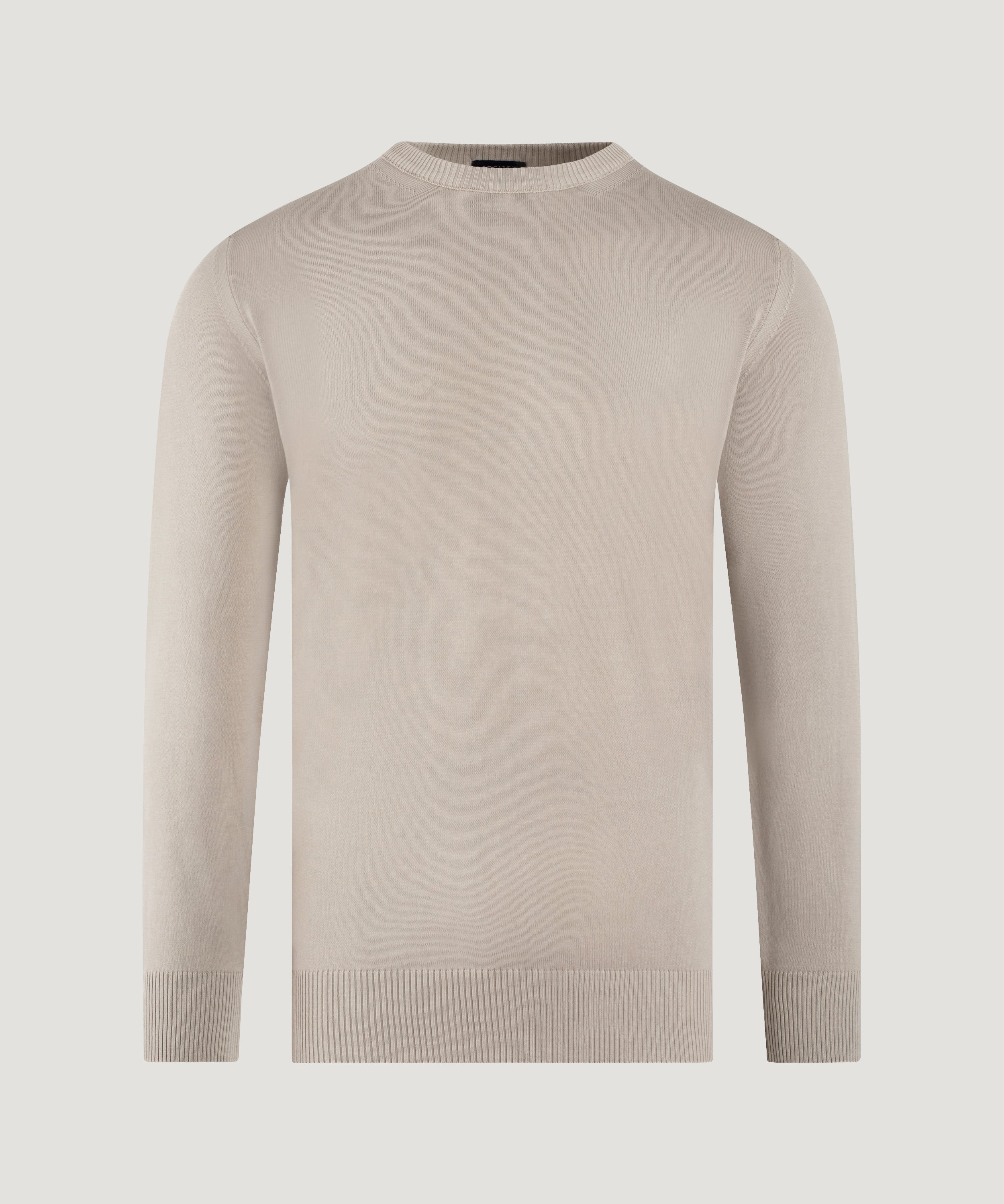 Trui crewneck Cool Cotton garment-dyed beige