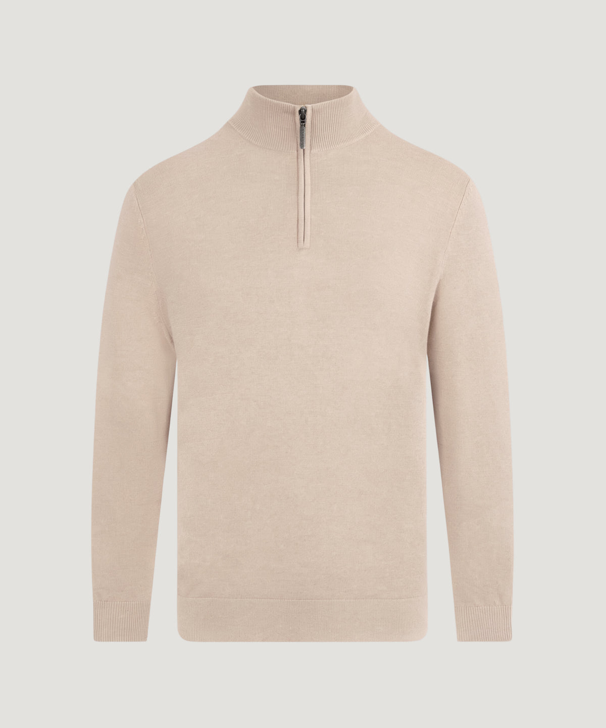 Half-zip trui Cotton Cashmere beige
