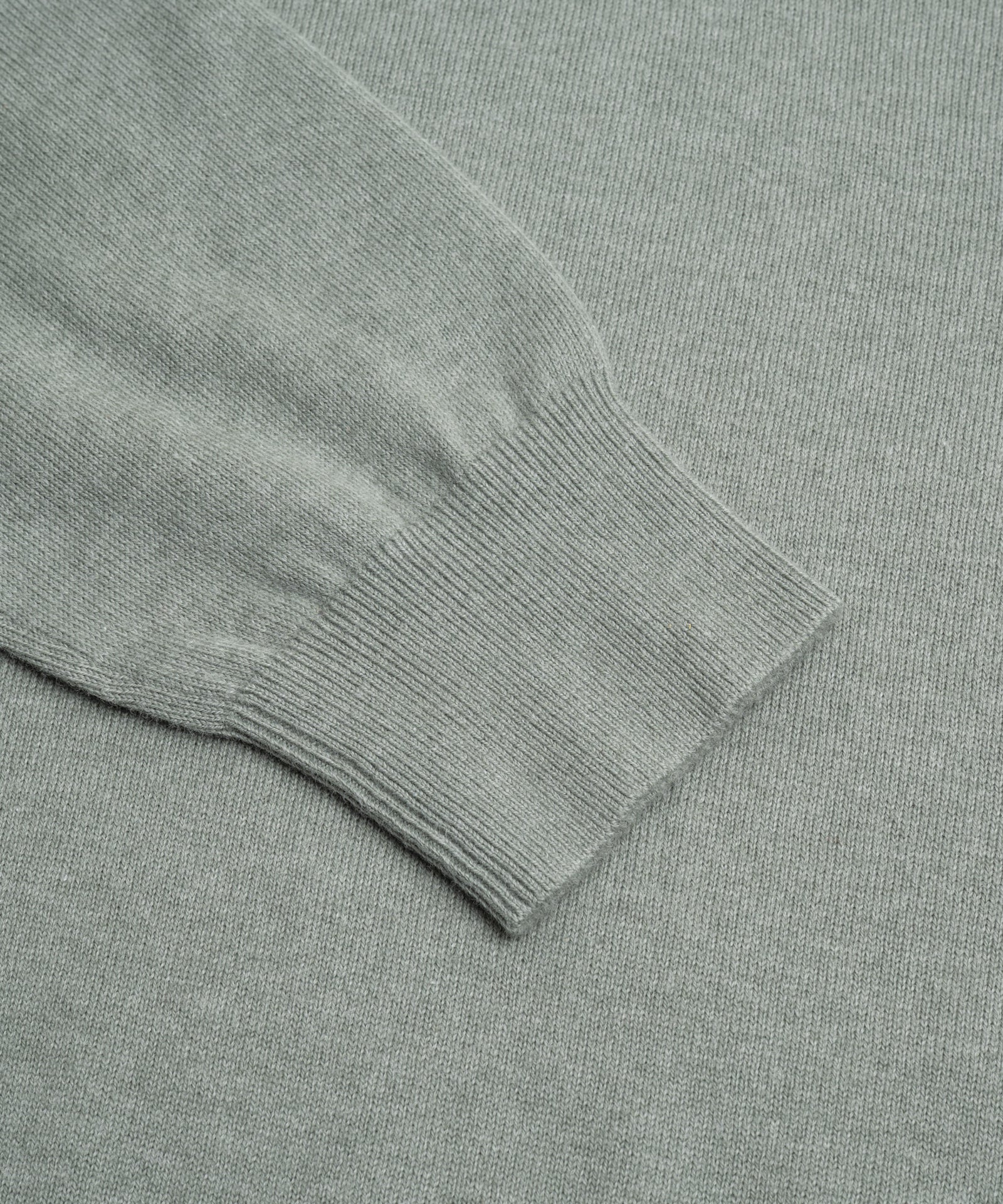 Long sleeve riva buttonless polo Cotton Cashmere saliegroen