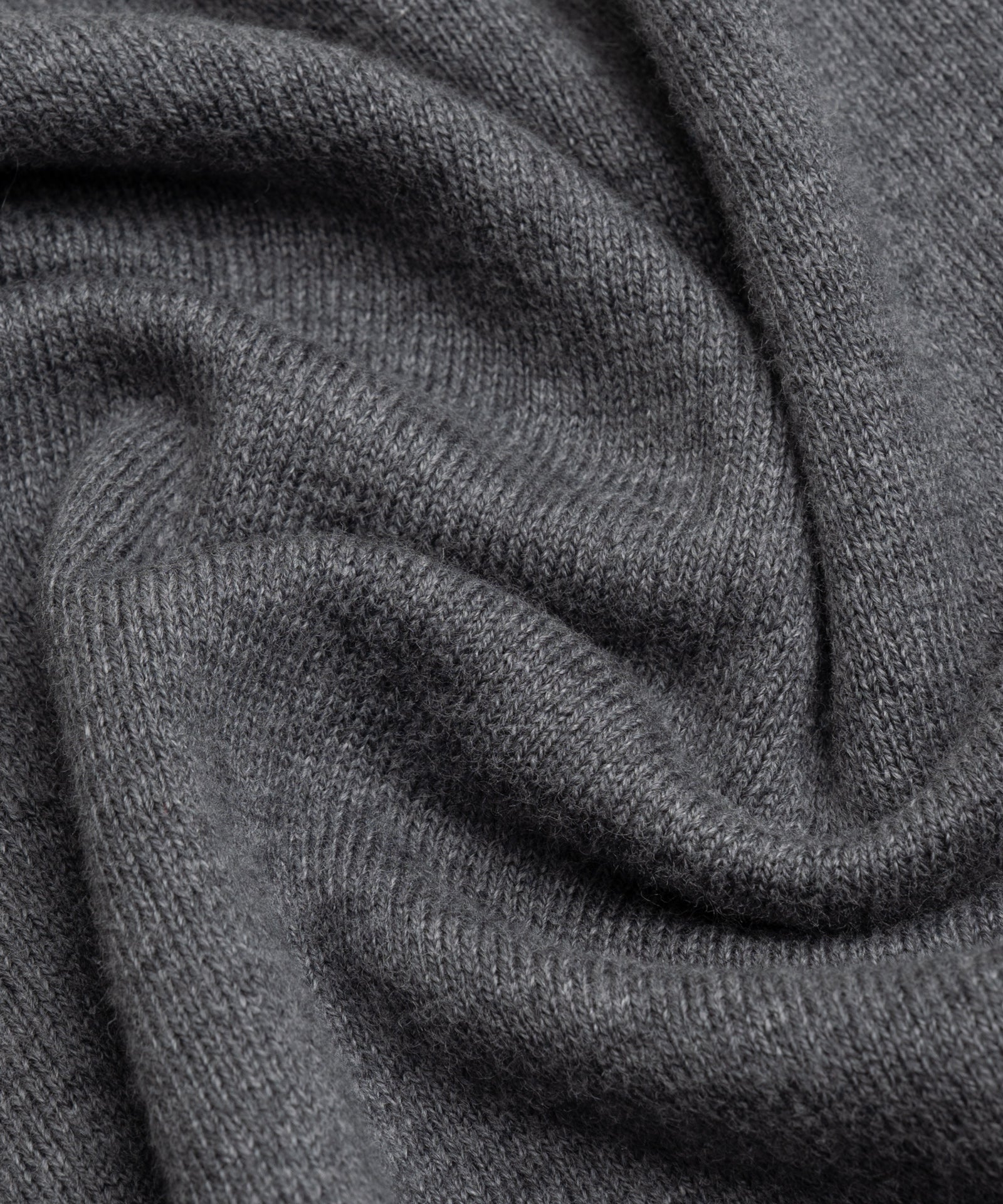 Long sleeve polo Cotton Cashmere donkergrijs