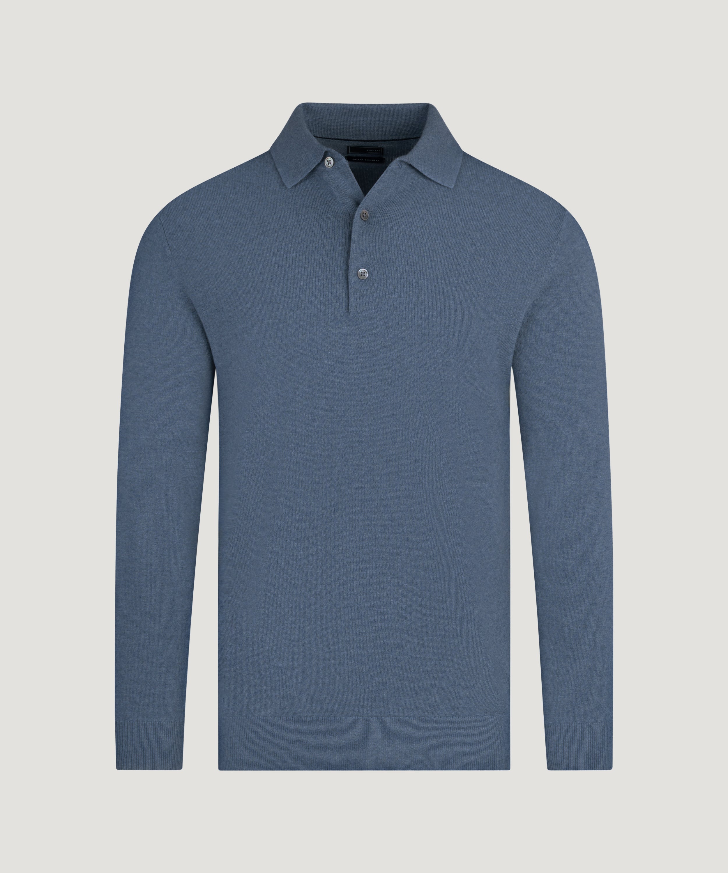 Long sleeve polo Cotton Cashmere blauw
