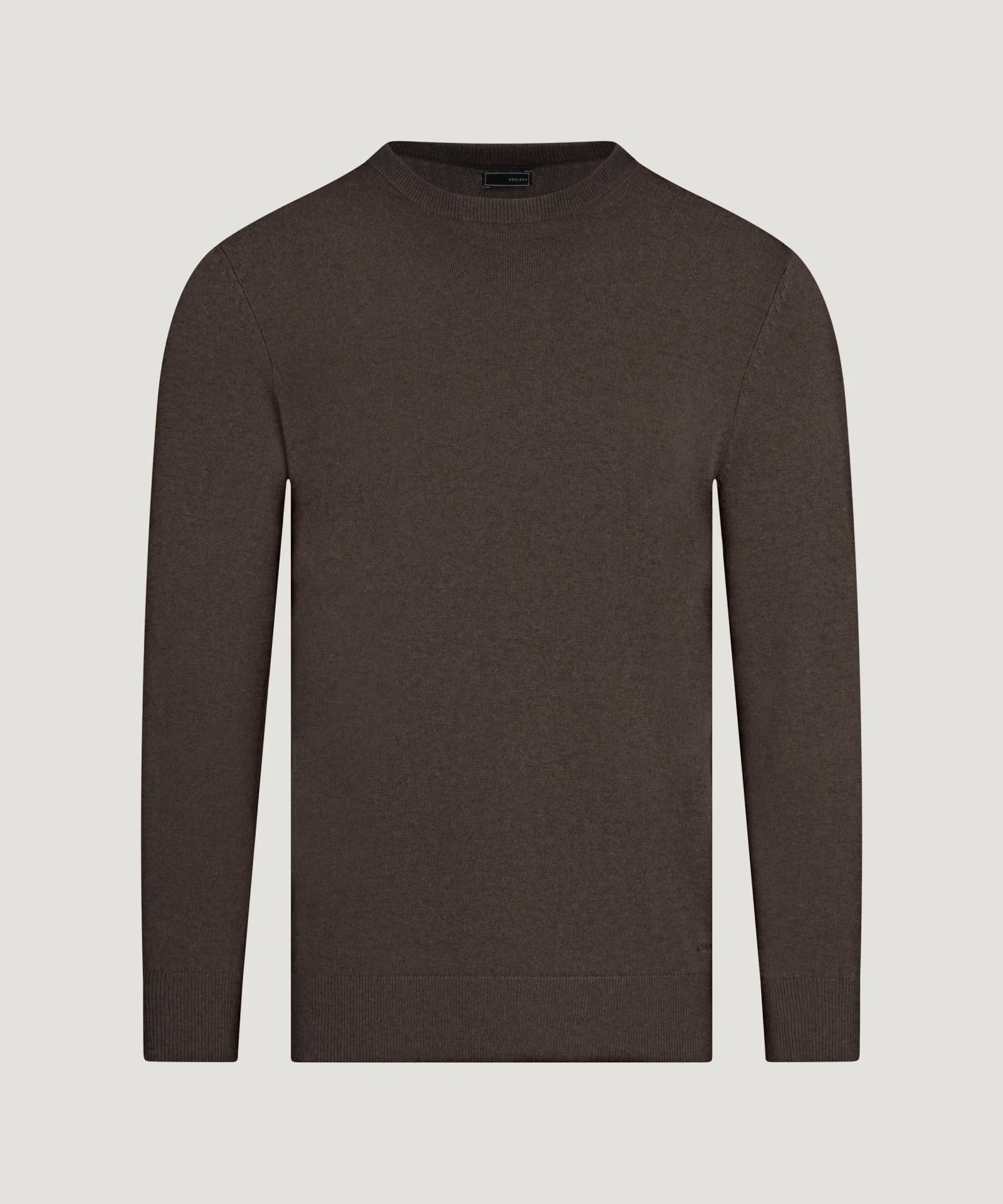 Crewneck trui Cotton Cashmere donkerbruin