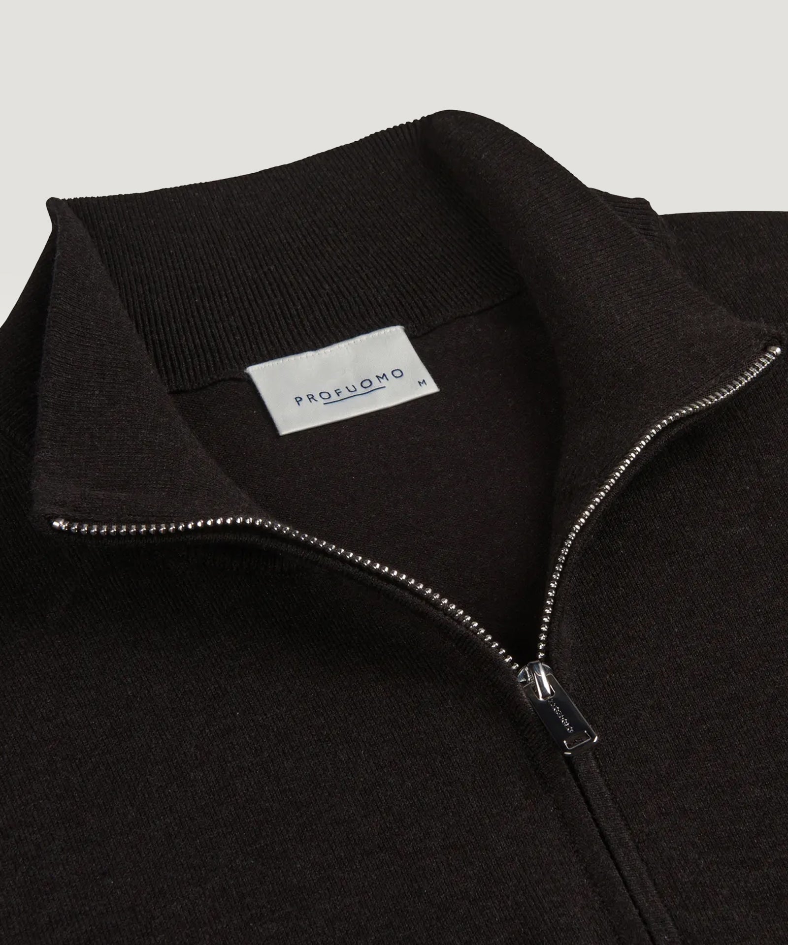 Luxury Basic half-zip trui donkerbruin