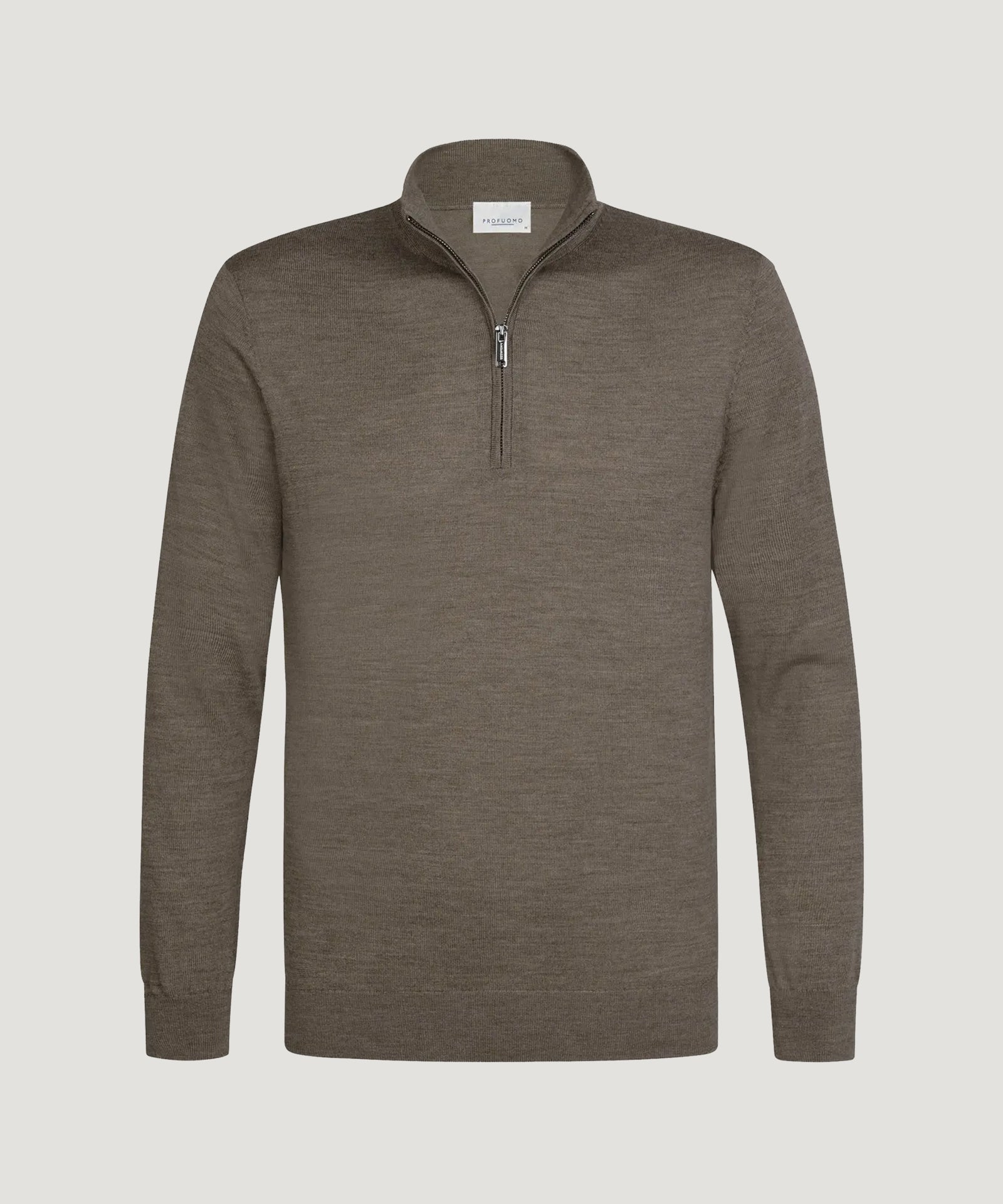 Half-zip trui merino bruin