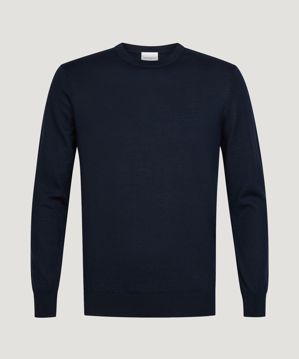 Crewneck trui merino donkerblauw