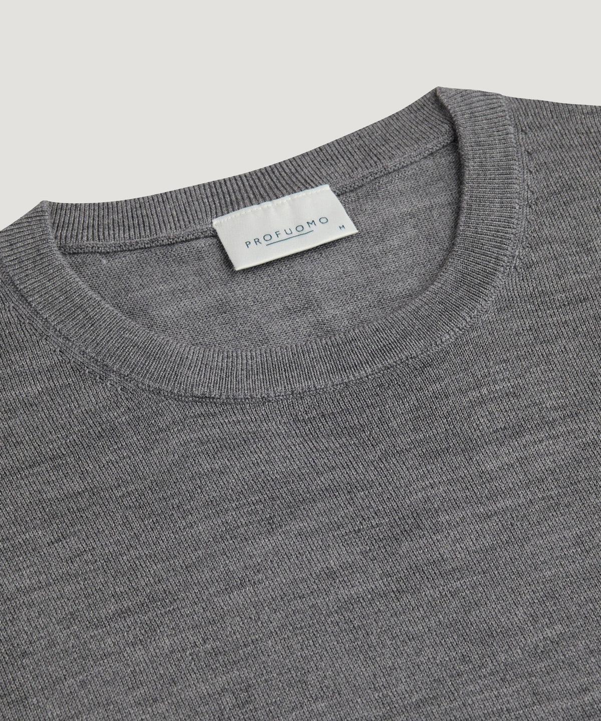 Crewneck trui merino donkergrijs