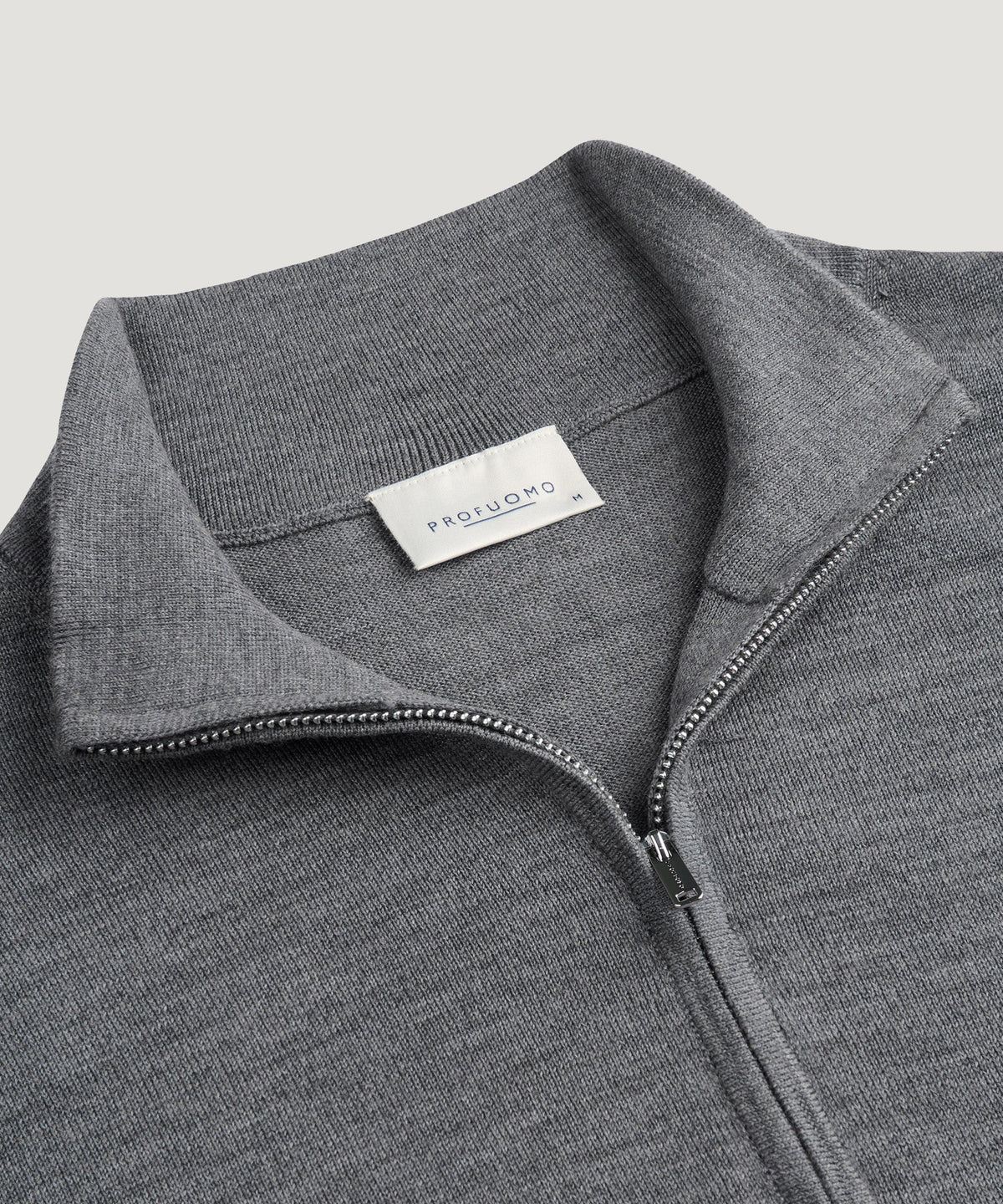 Half-zip trui merino donkergrijs
