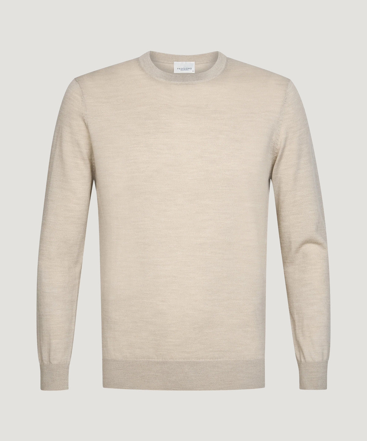 Crewneck trui merino beige