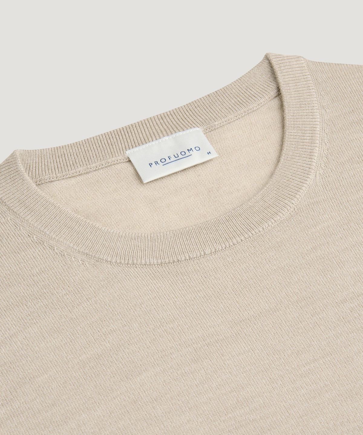 Crewneck trui merino beige