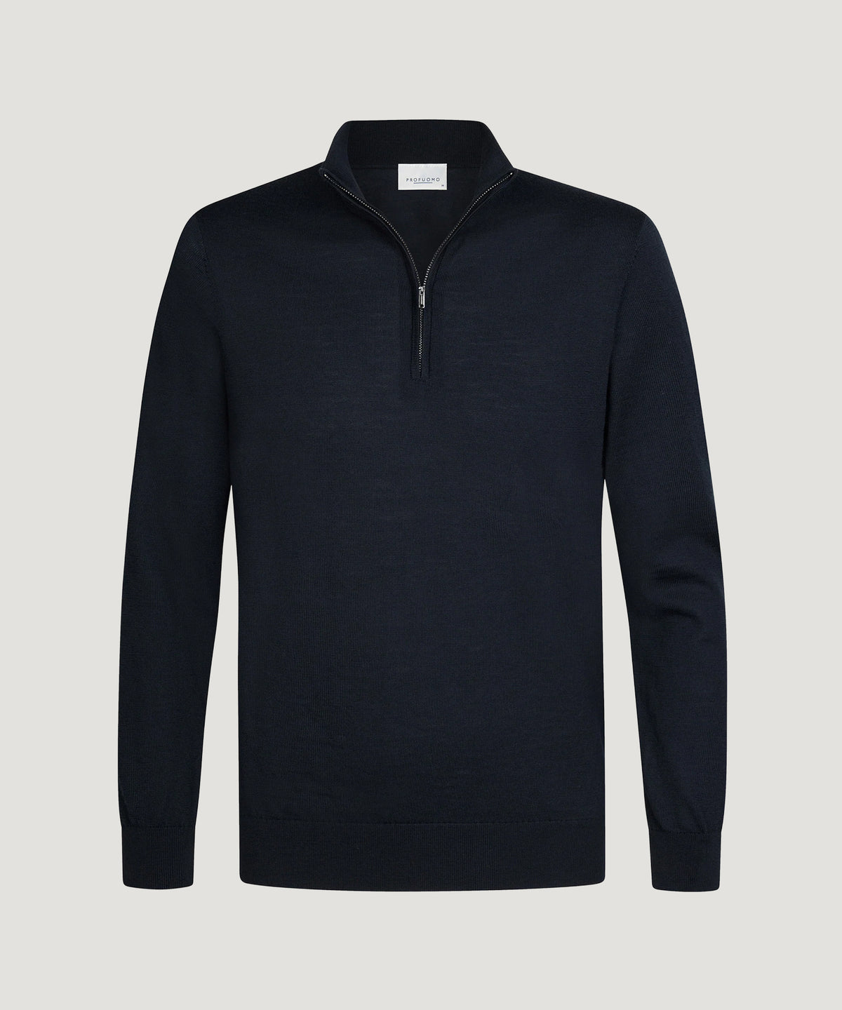 Half-zip trui merino donkerblauw