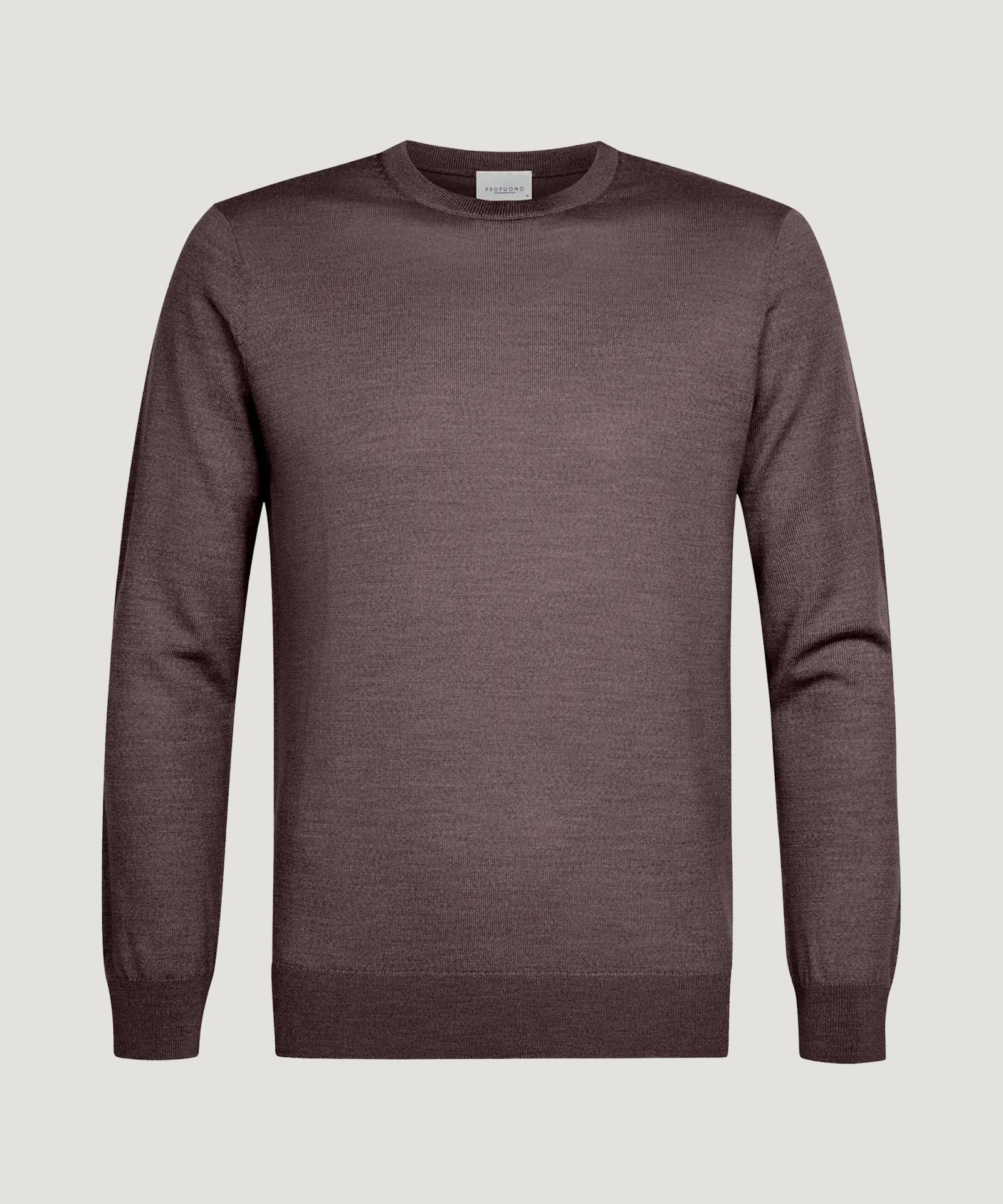 Crewneck trui merino aubergine