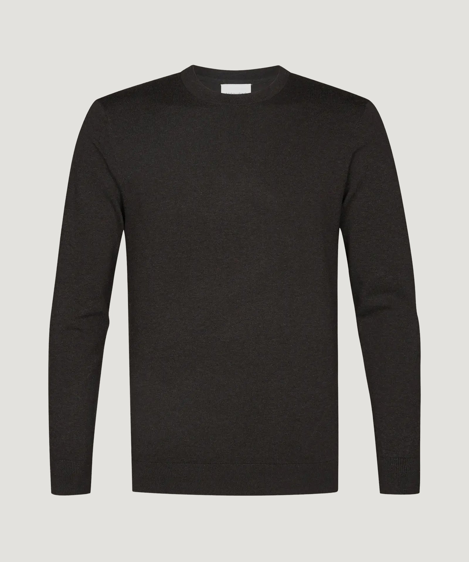 Luxury Basic crewneck trui donkerbruin