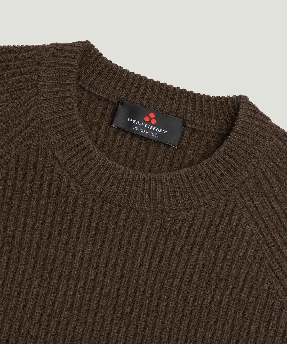 Mirak GRS ribbed crewneck trui wol bruin