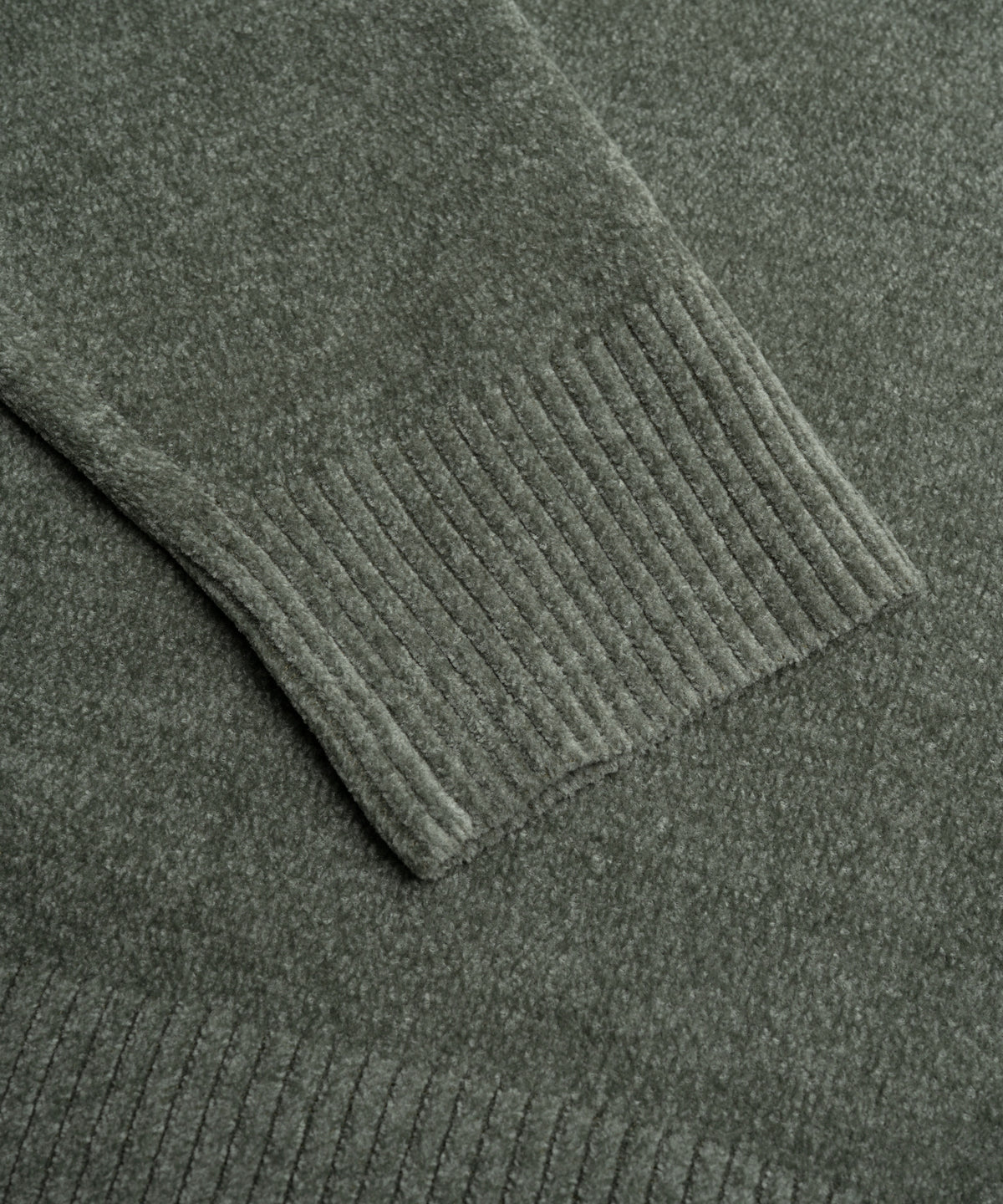 Velvet half-zip knit groen