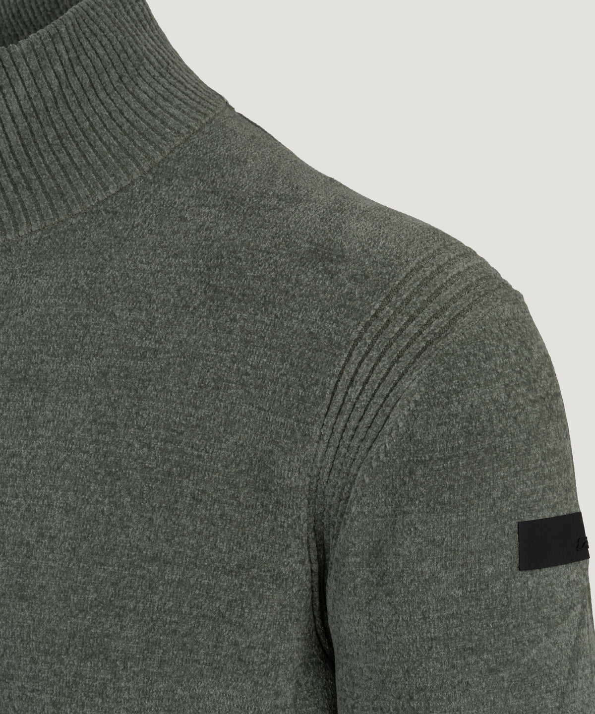 Velvet half-zip knit groen