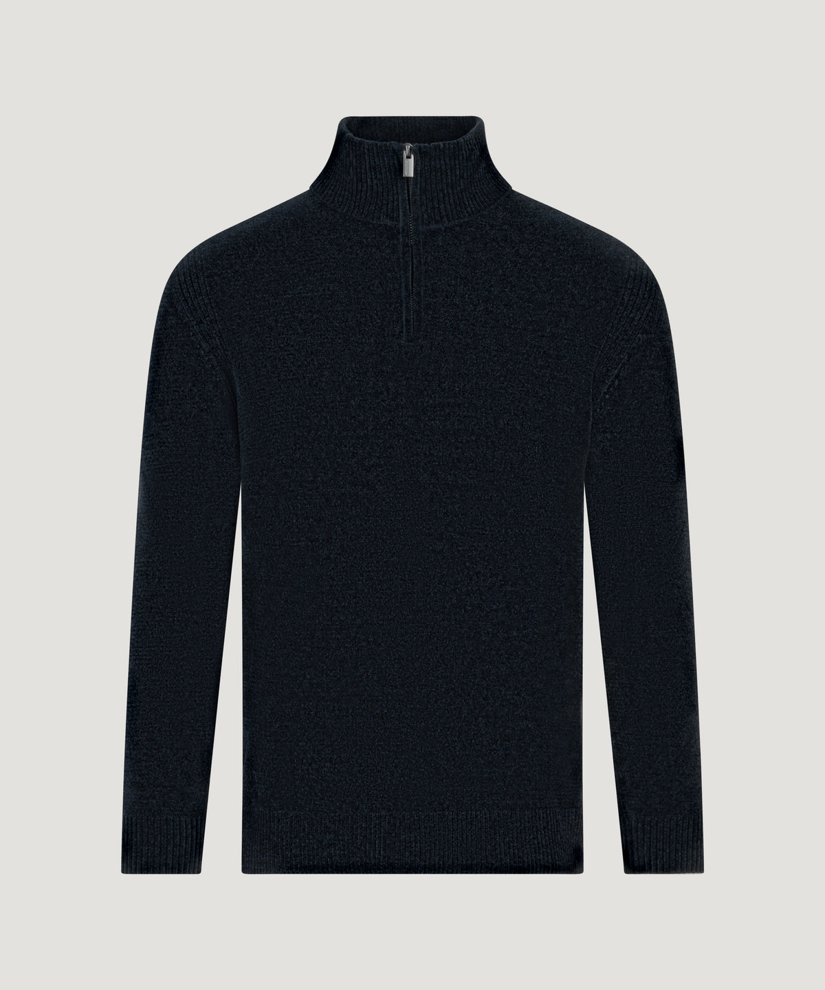 Velvet half-zip knit donkerblauw