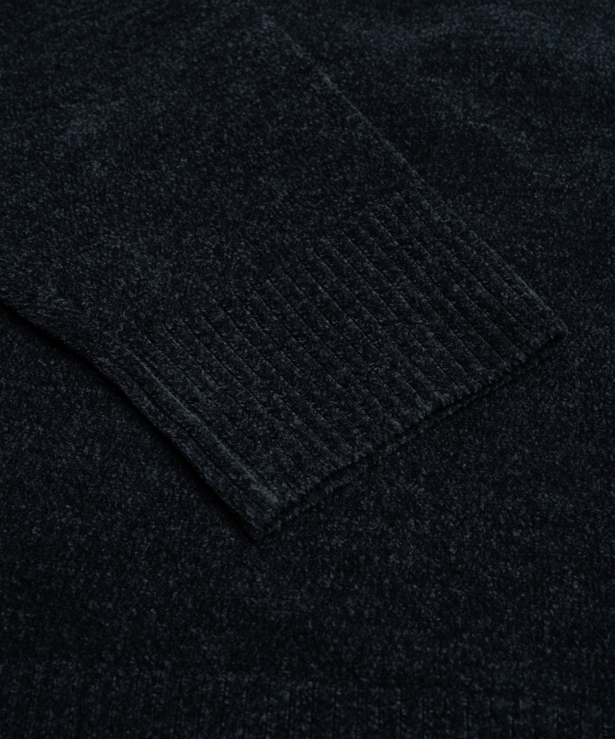 Velvet half-zip knit donkerblauw