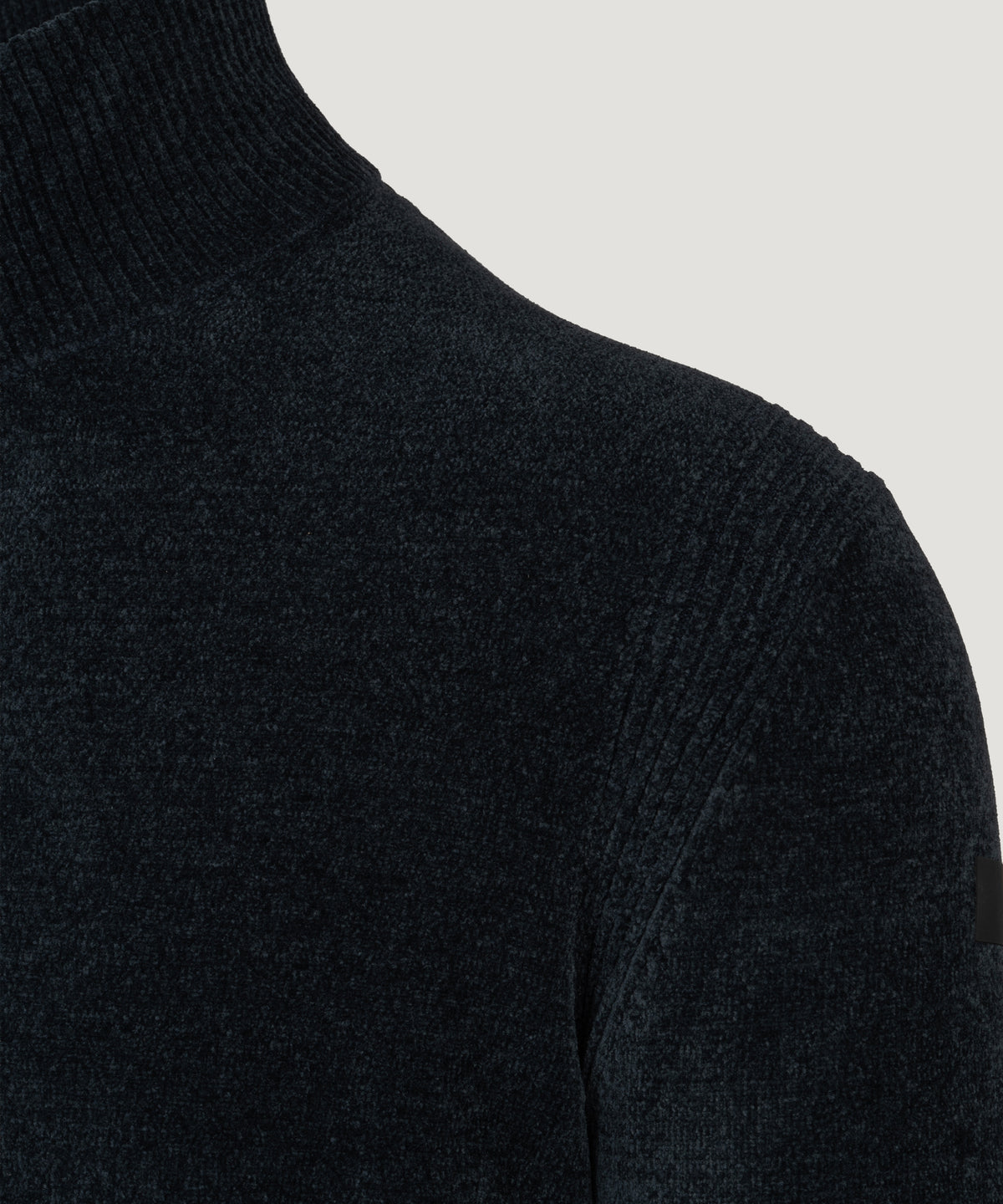 Velvet half-zip knit donkerblauw