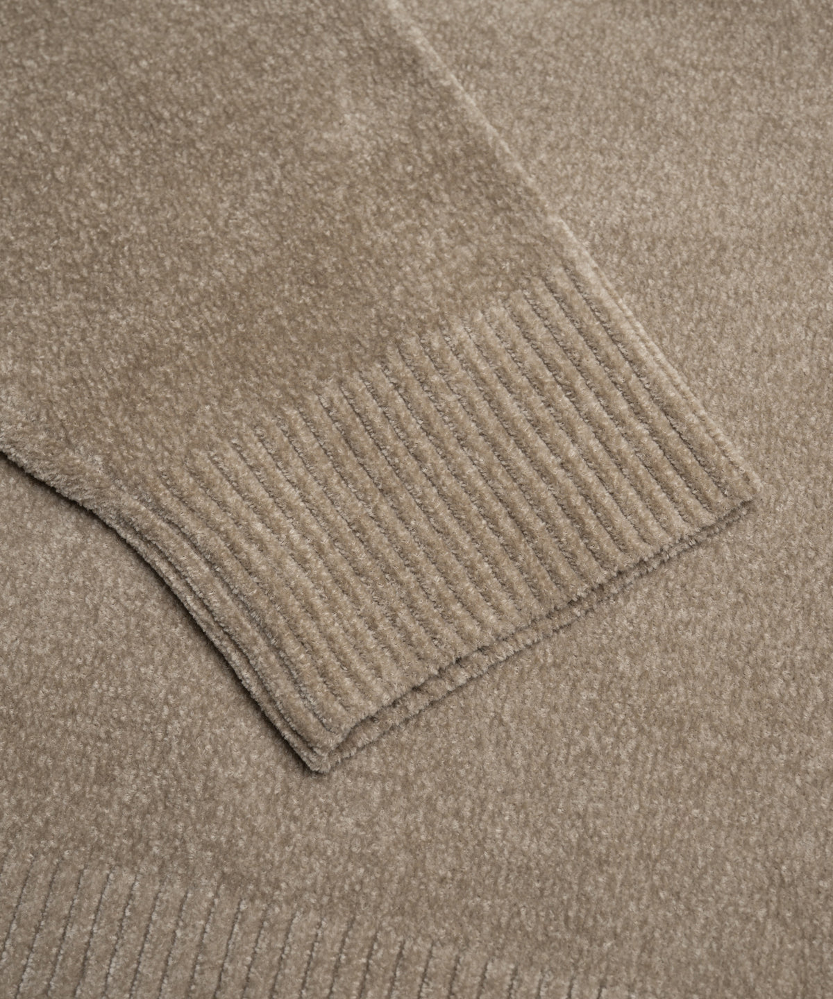 Velvet half-zip knit beige