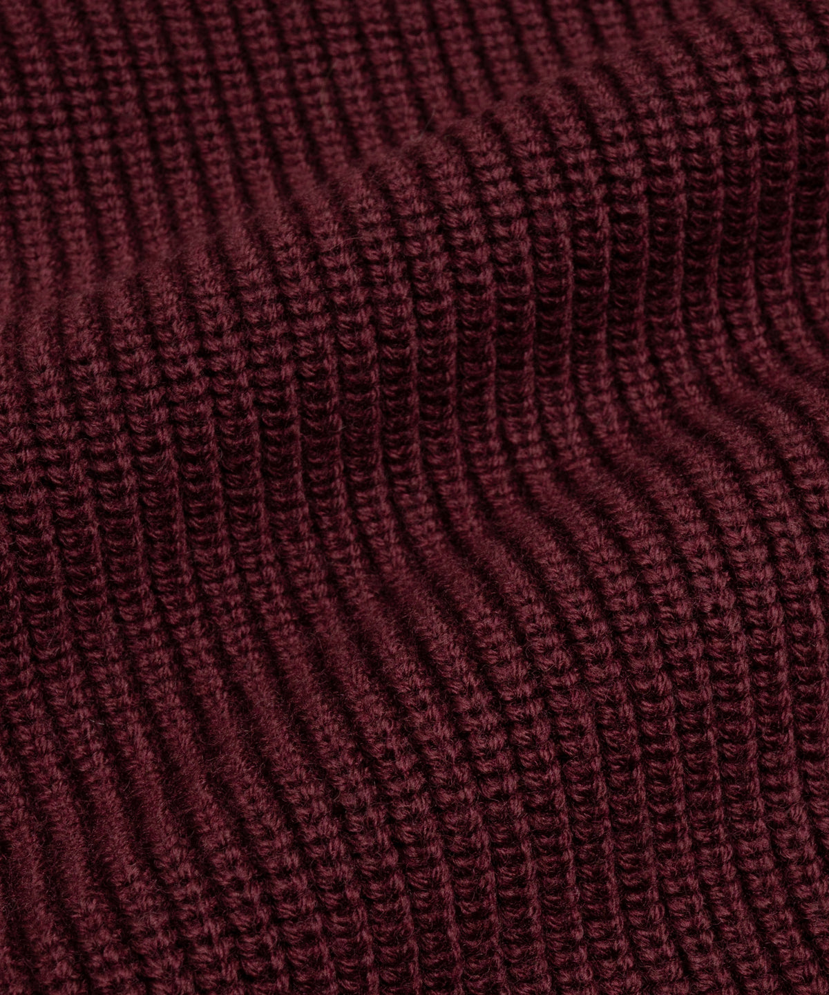 Raglan rib half-zip trui scheerwol bordeauxrood