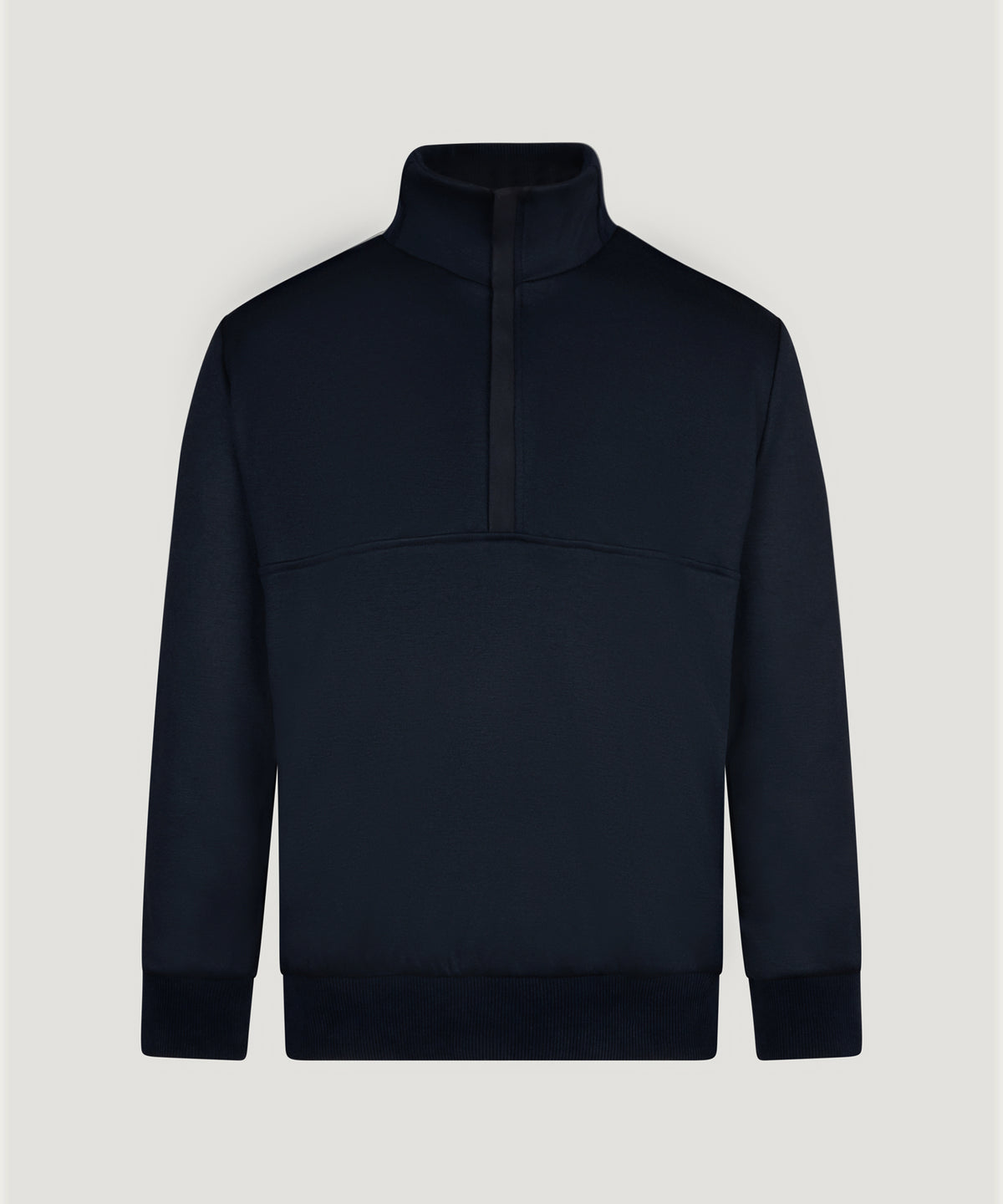 Anorak half-zip trui merinowol/TENCEL jersey donkerblauw