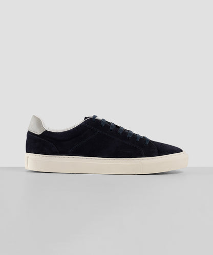 Suède sneaker donkerblauw