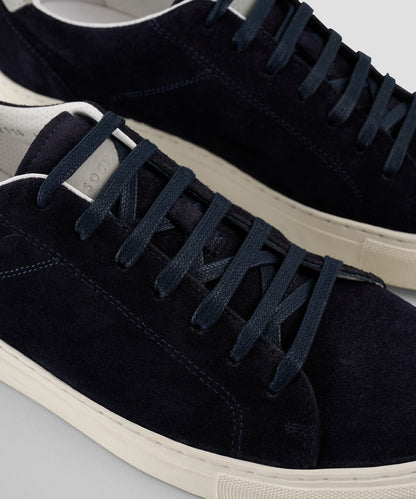 Suède sneaker donkerblauw