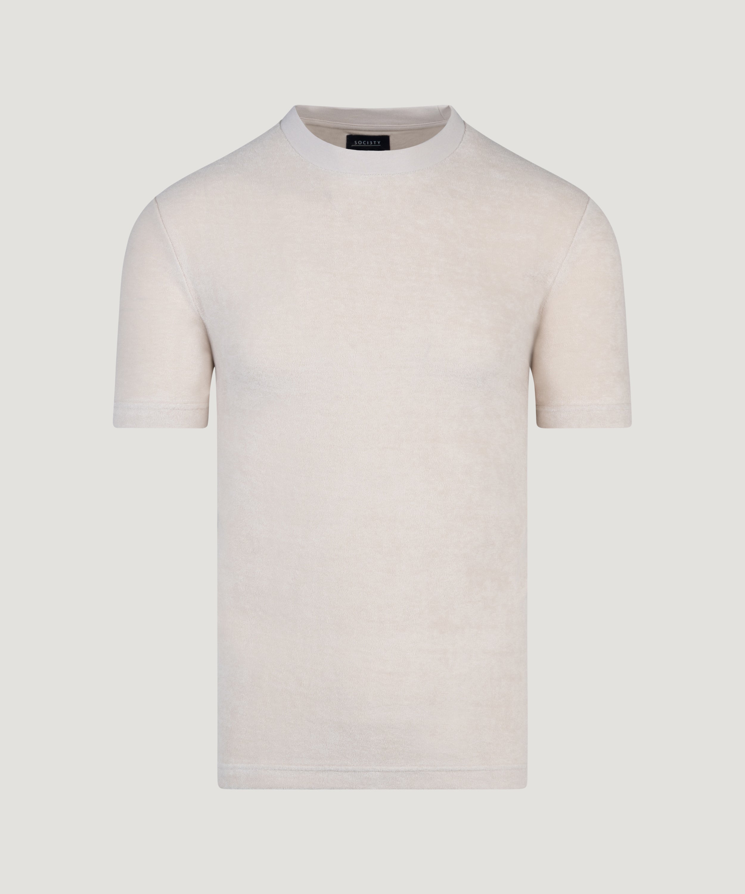 T-shirt katoen French terry beige