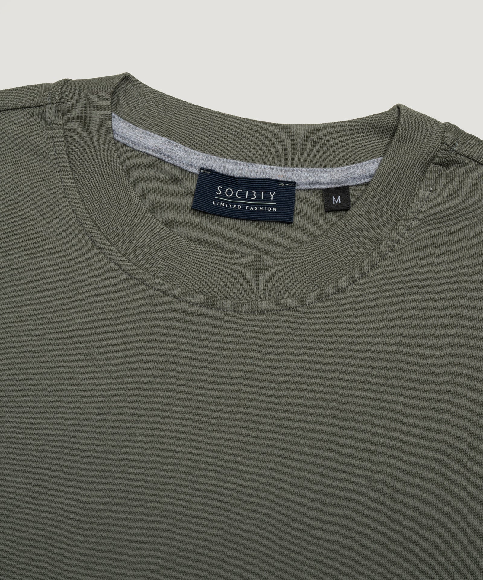 T-shirt mercerized katoen olijfgroen