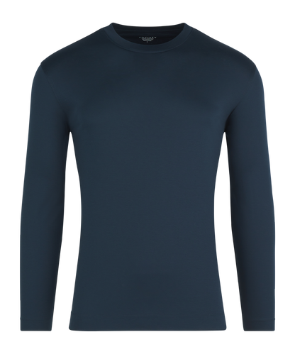 Long sleeve T-shirt mercerized katoen donkerblauw