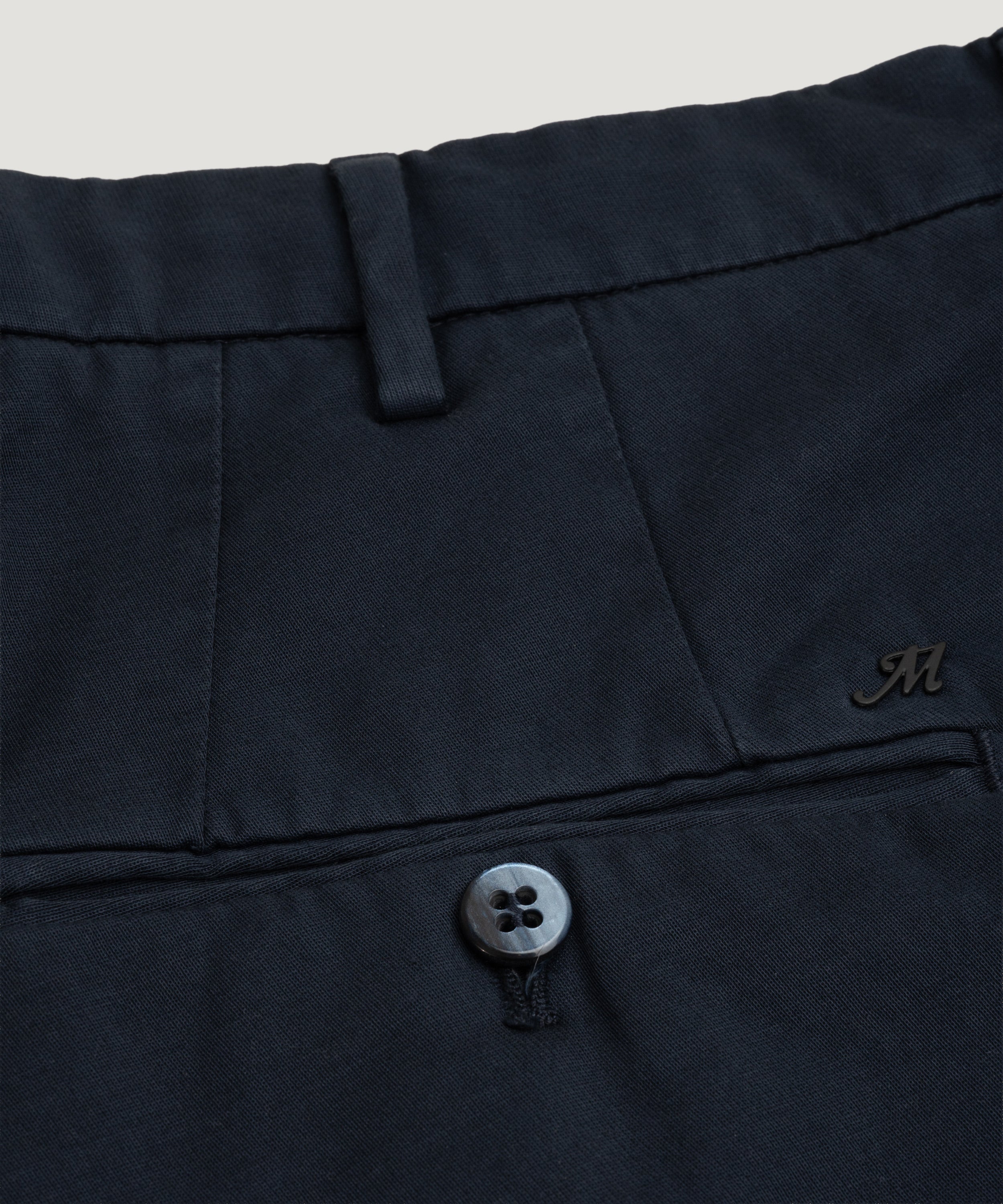 New York Style knitted chino katoen stretch donkerblauw