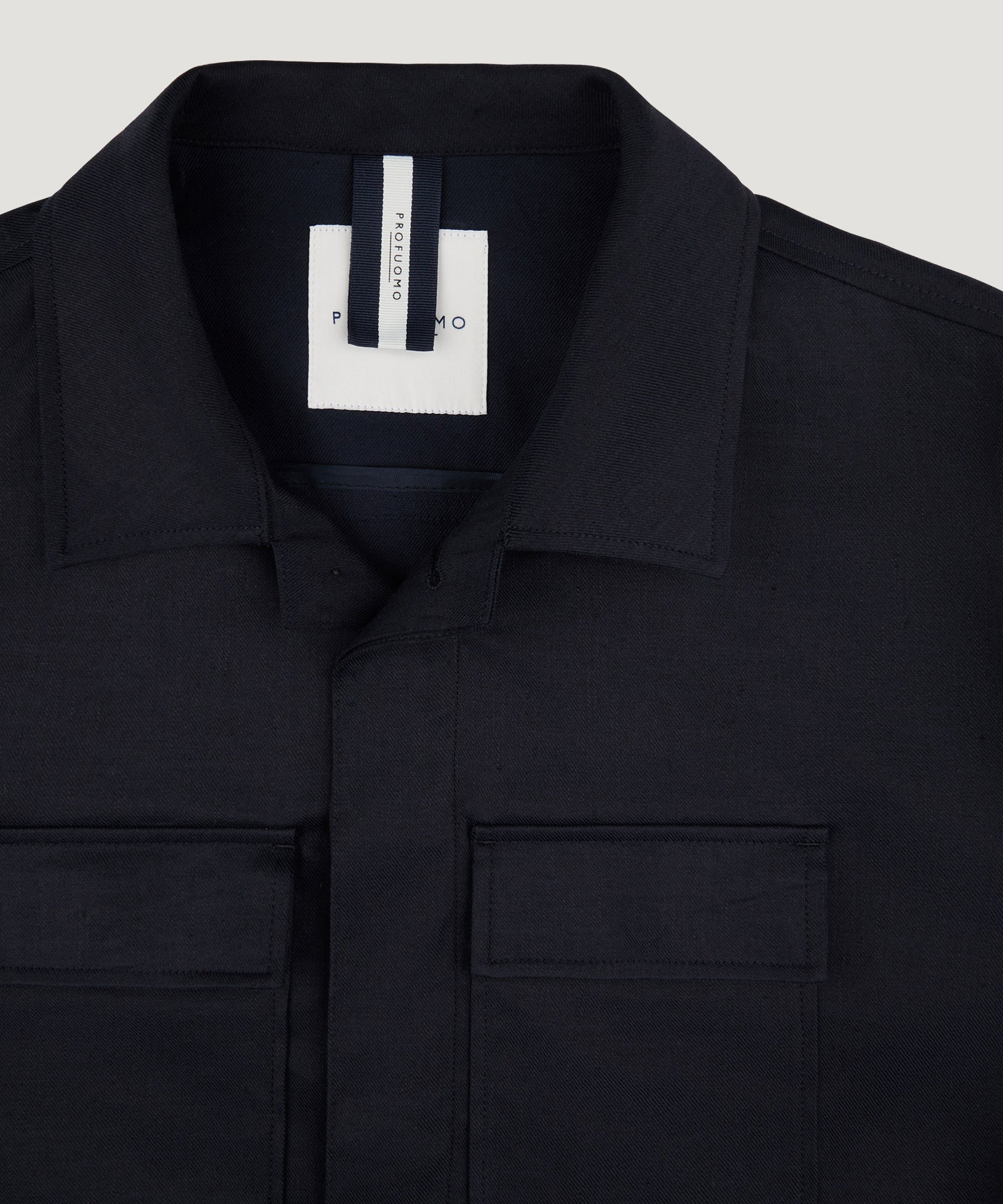 Overshirt linnen/katoen donkerblauw