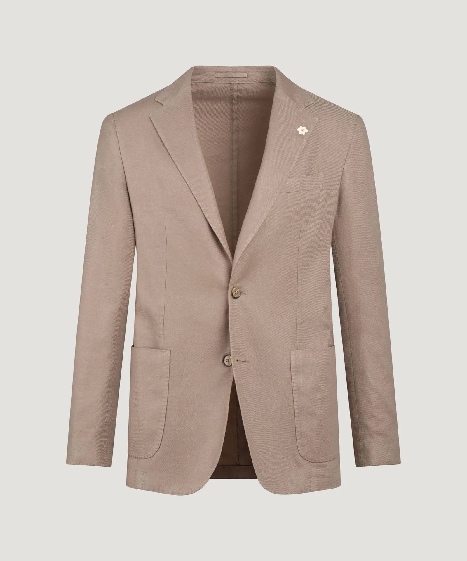 Colbert garment-dyed linnen/katoen twill taupe