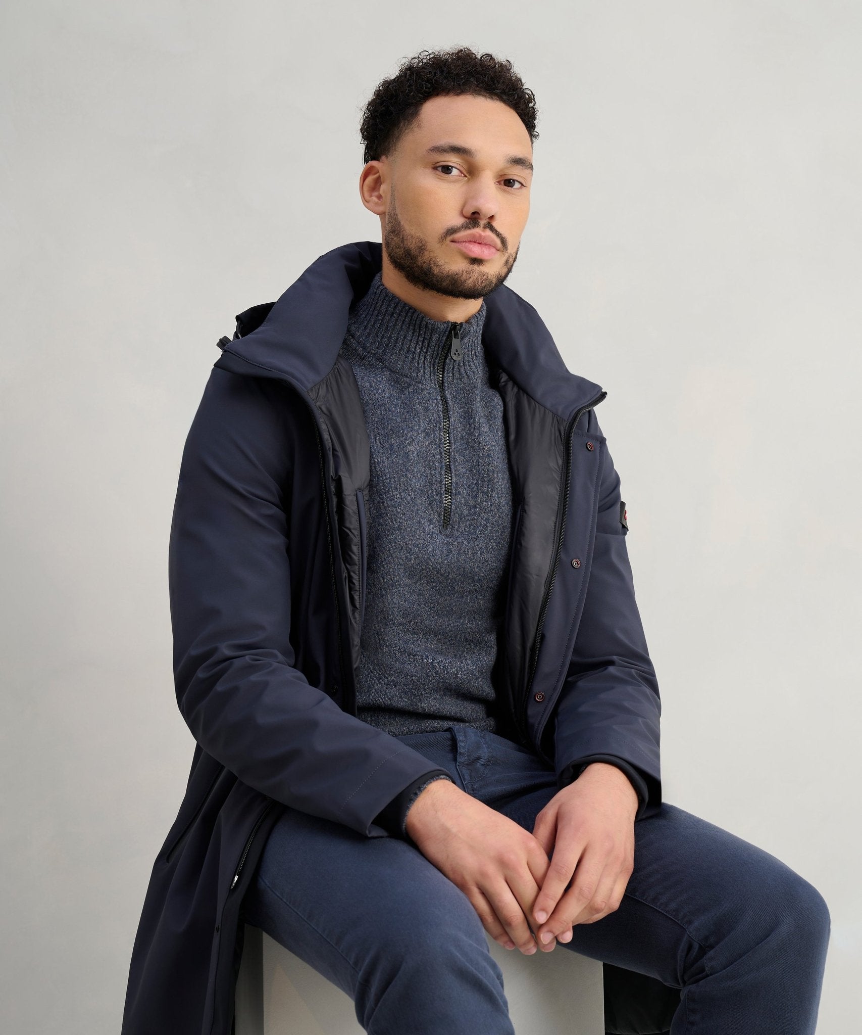 Peuterey Albali ND02 tech parka donkerblauw - The Society Shop