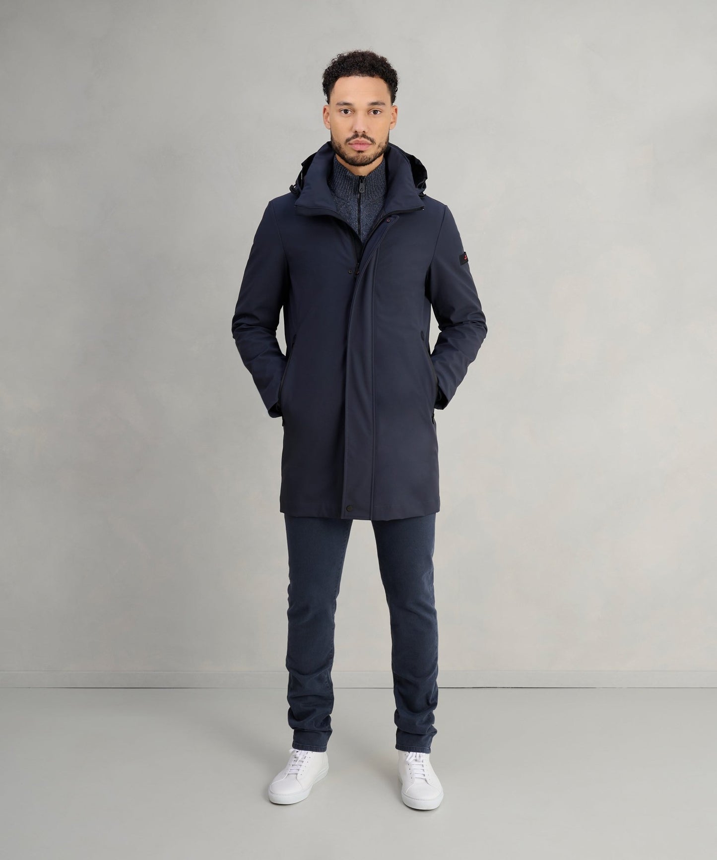 Peuterey Albali ND02 tech parka donkerblauw - The Society Shop