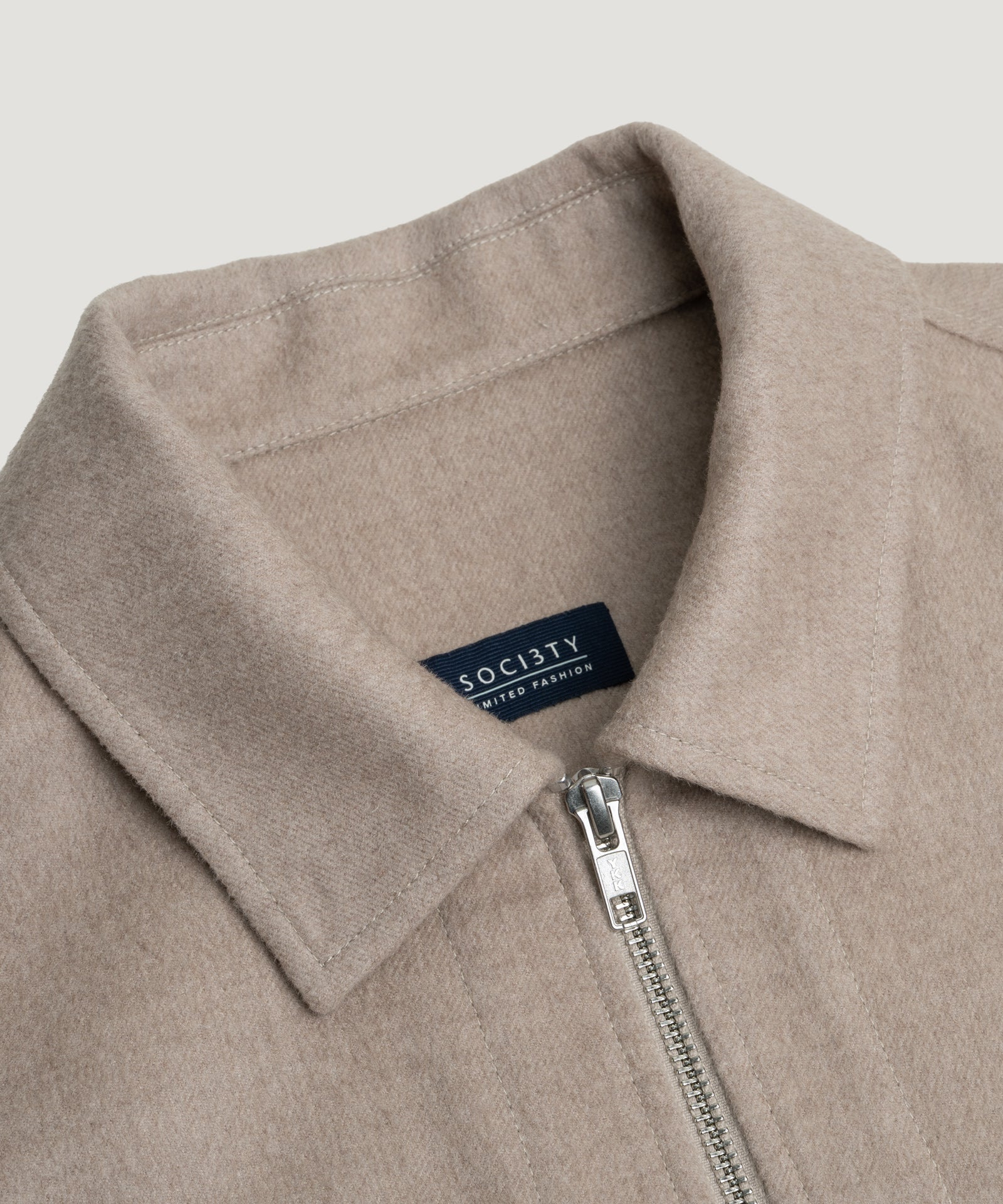 SOCI3TY Limited Fashion Anton overshirt wol/zijde/vicuña beige - THE SOCIETY SHOP
