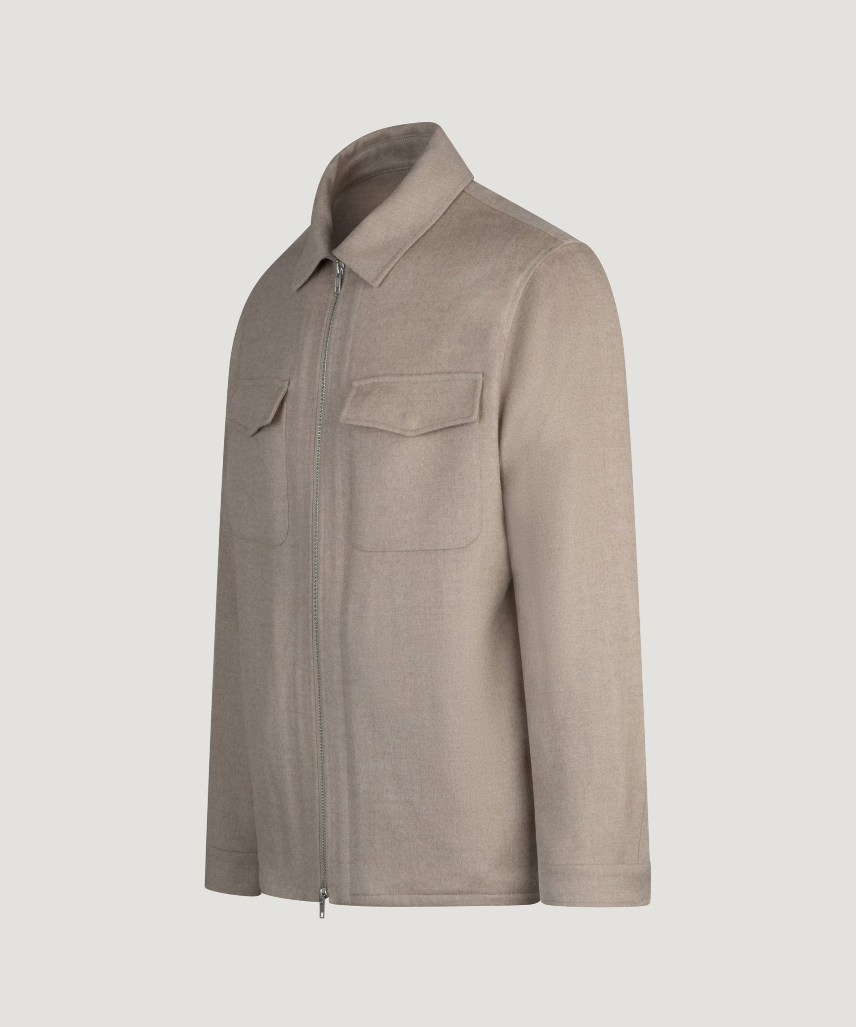 SOCI3TY Limited Fashion Anton overshirt wol/zijde/vicuña beige - THE SOCIETY SHOP