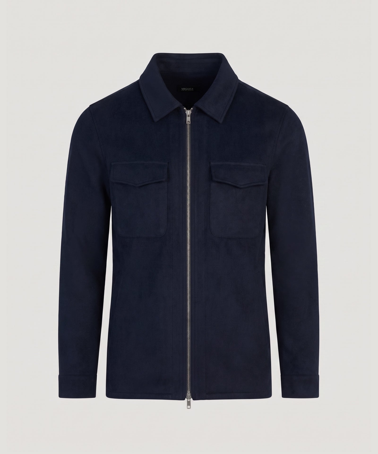 SOCI3TY Limited Fashion Anton overshirt wol/zijde/vicuña donkerblauw - THE SOCIETY SHOP