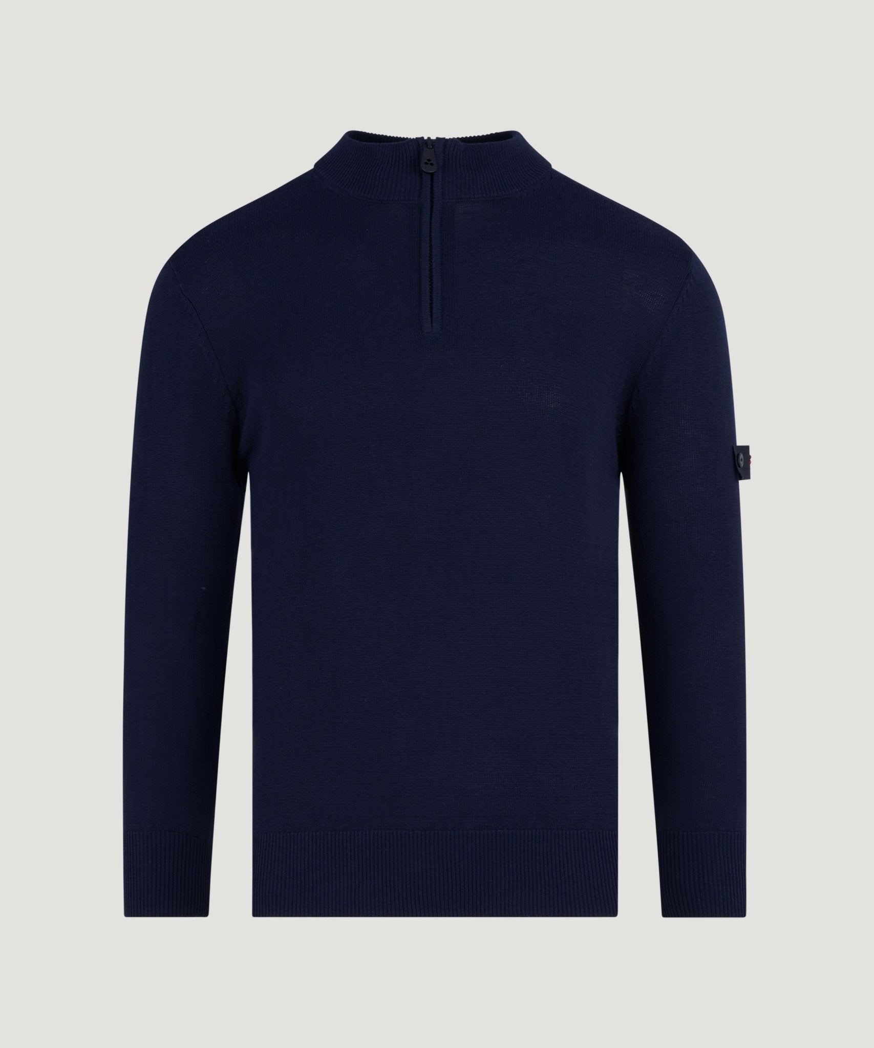 Peuterey Asbury trui half - zip katoen donkerblauw - The Society Shop