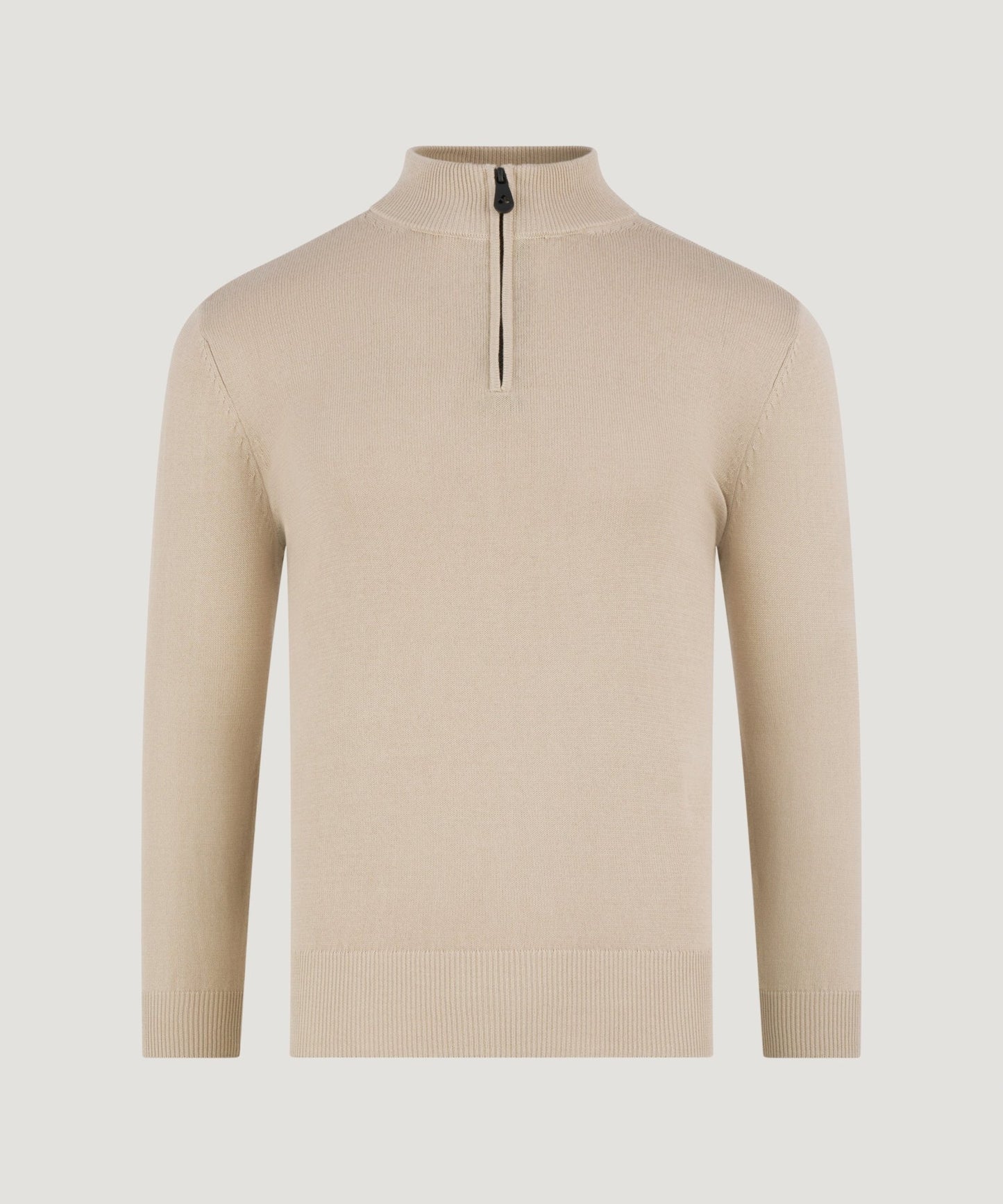 Peuterey Asbury trui half - zip katoen taupe - The Society Shop