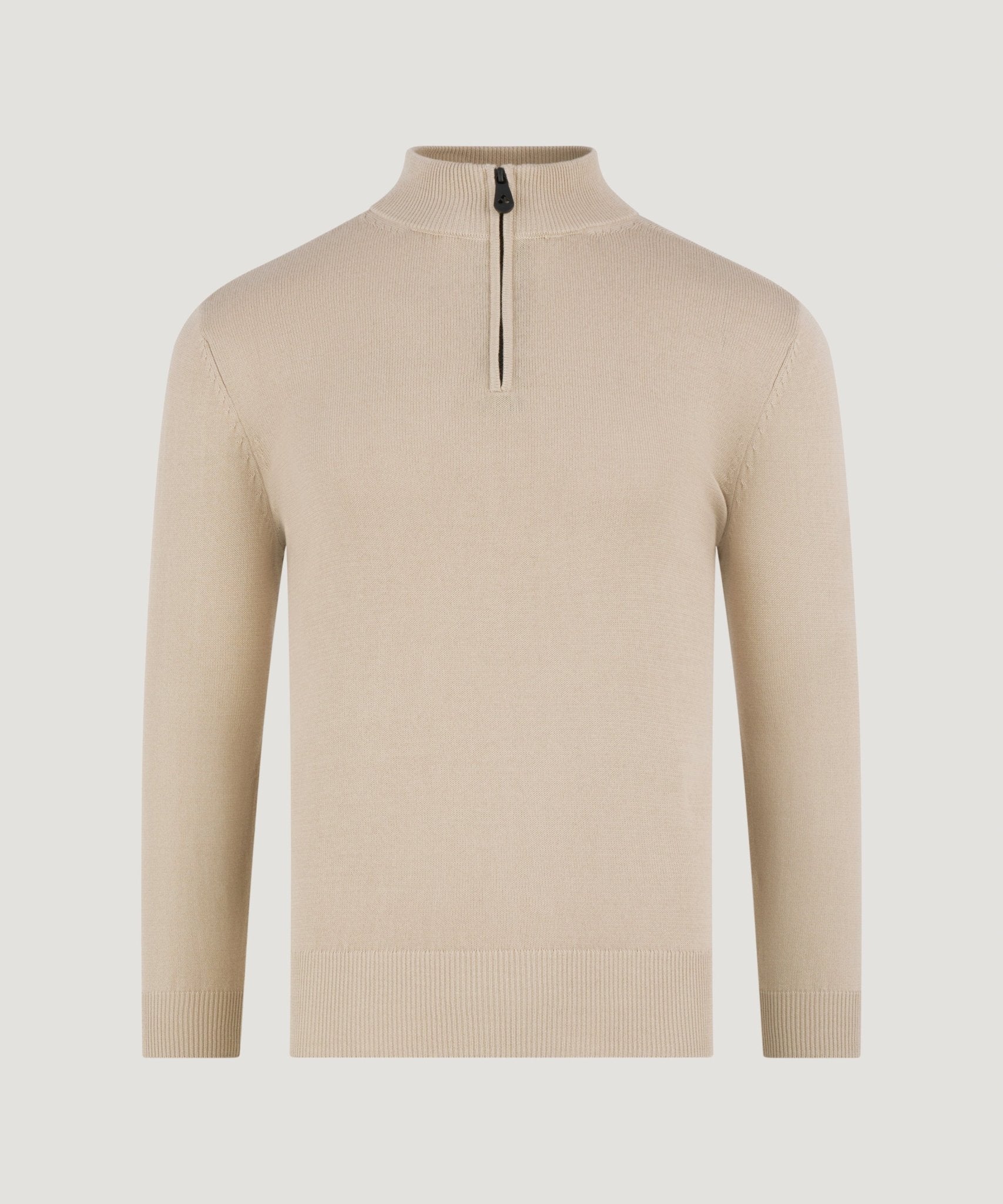 Peuterey Asbury trui half - zip katoen taupe - The Society Shop