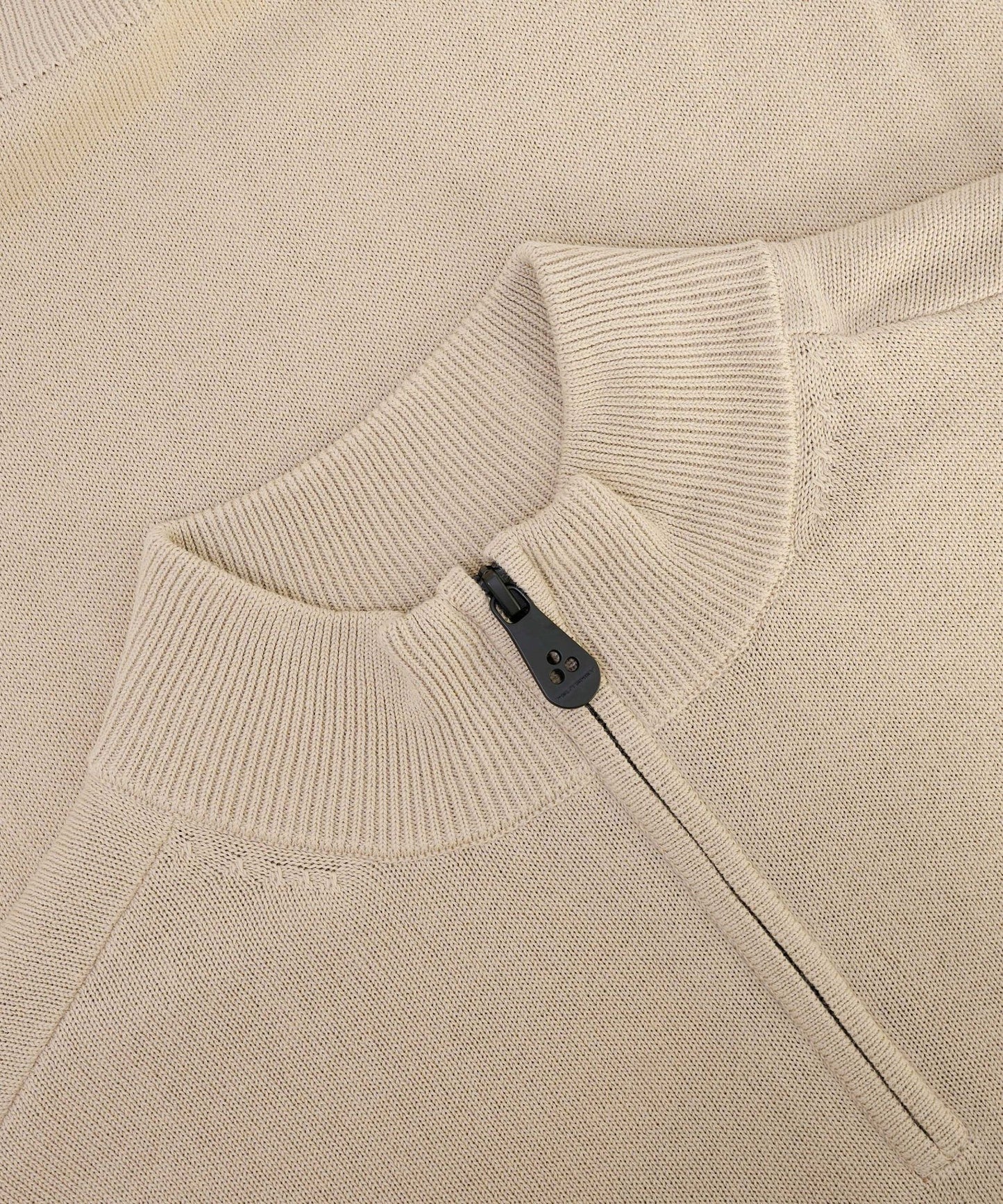 Peuterey Asbury trui half - zip katoen taupe - The Society Shop