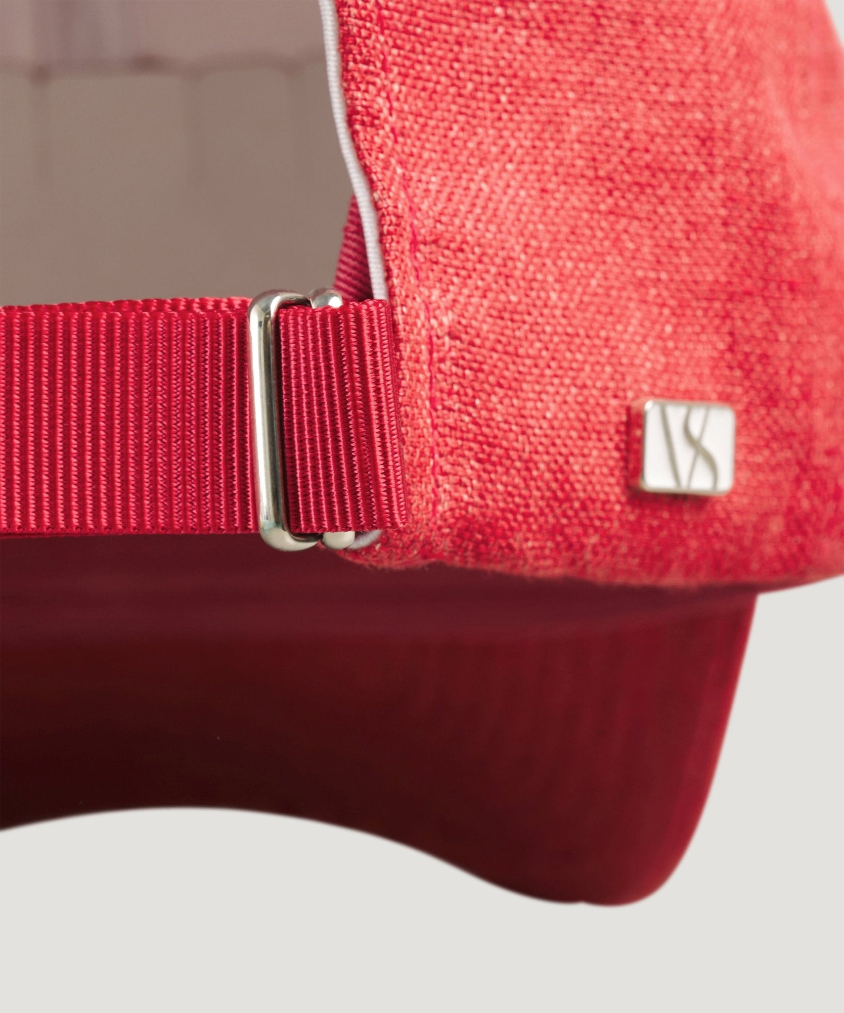 Varsity Baseball cap gewassen linnen rood - The Society Shop