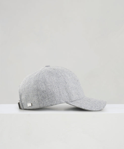 Baseball cap wol flanel lichtgrijs