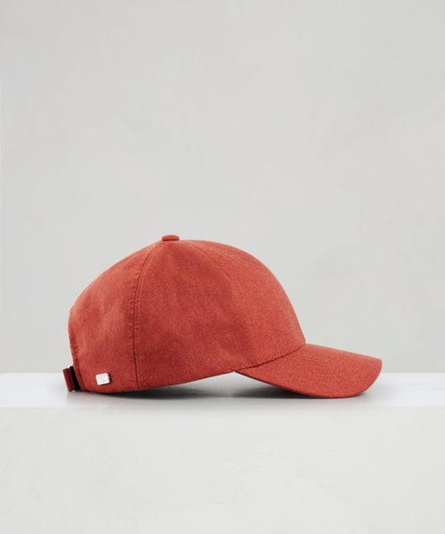 Baseball cap wol flanel roestbruin