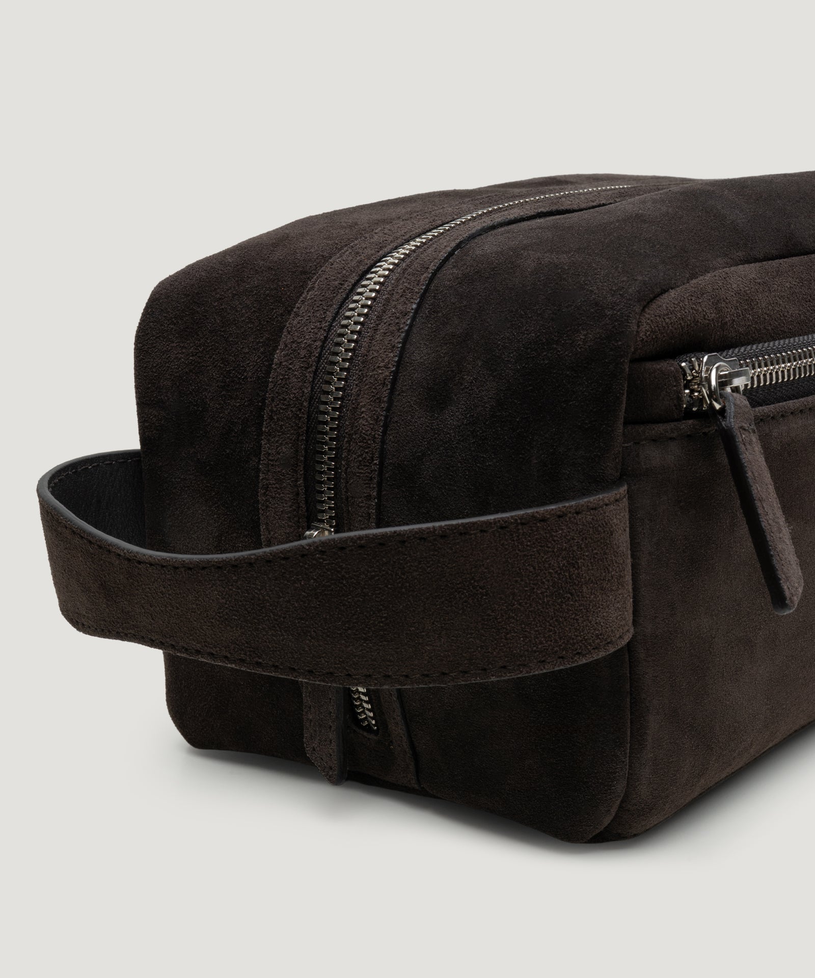 SOCI3TY Limited Fashion Beauty case suède donkerbruin - THE SOCIETY SHOP