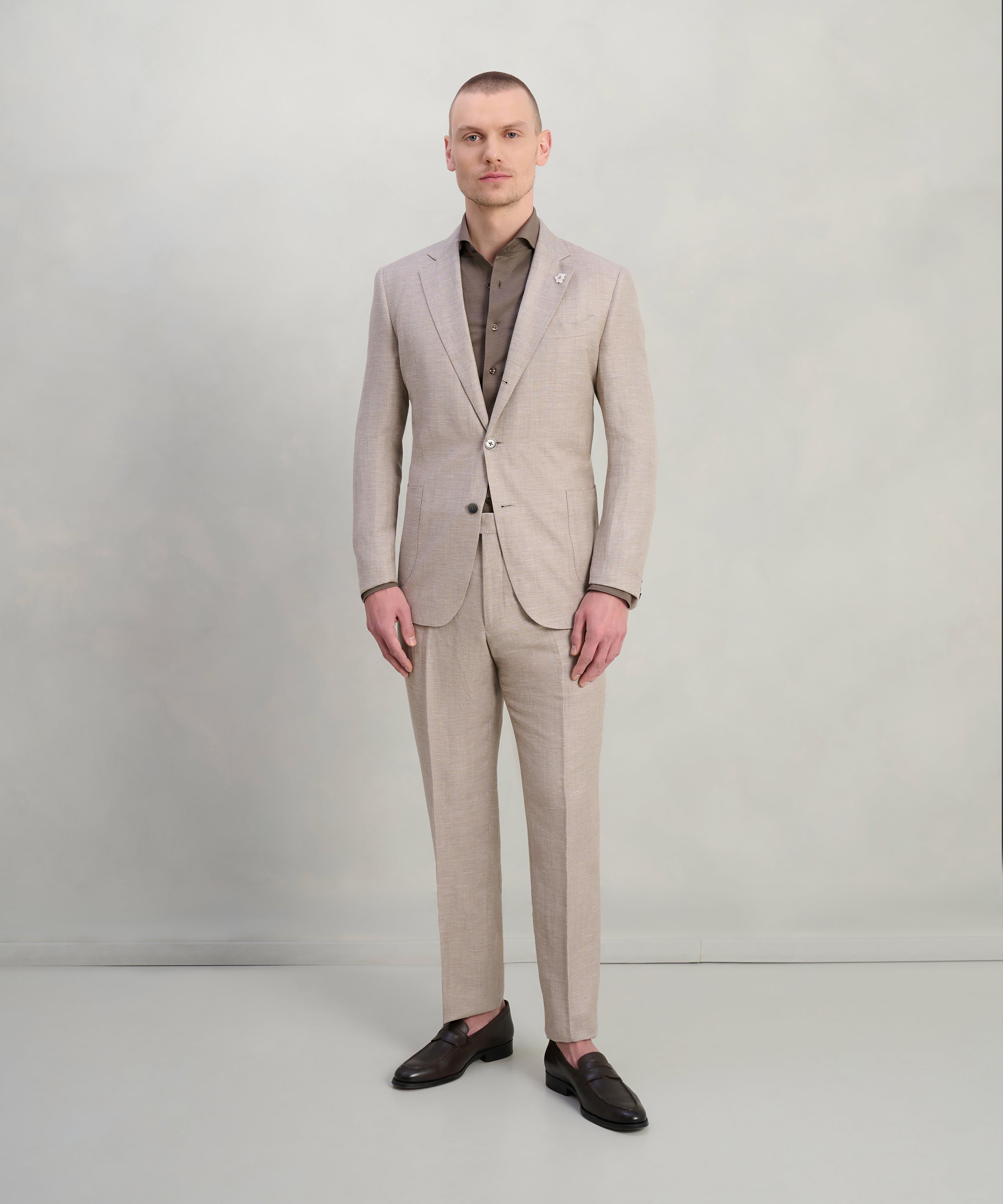 Colbert wol/linnen beige