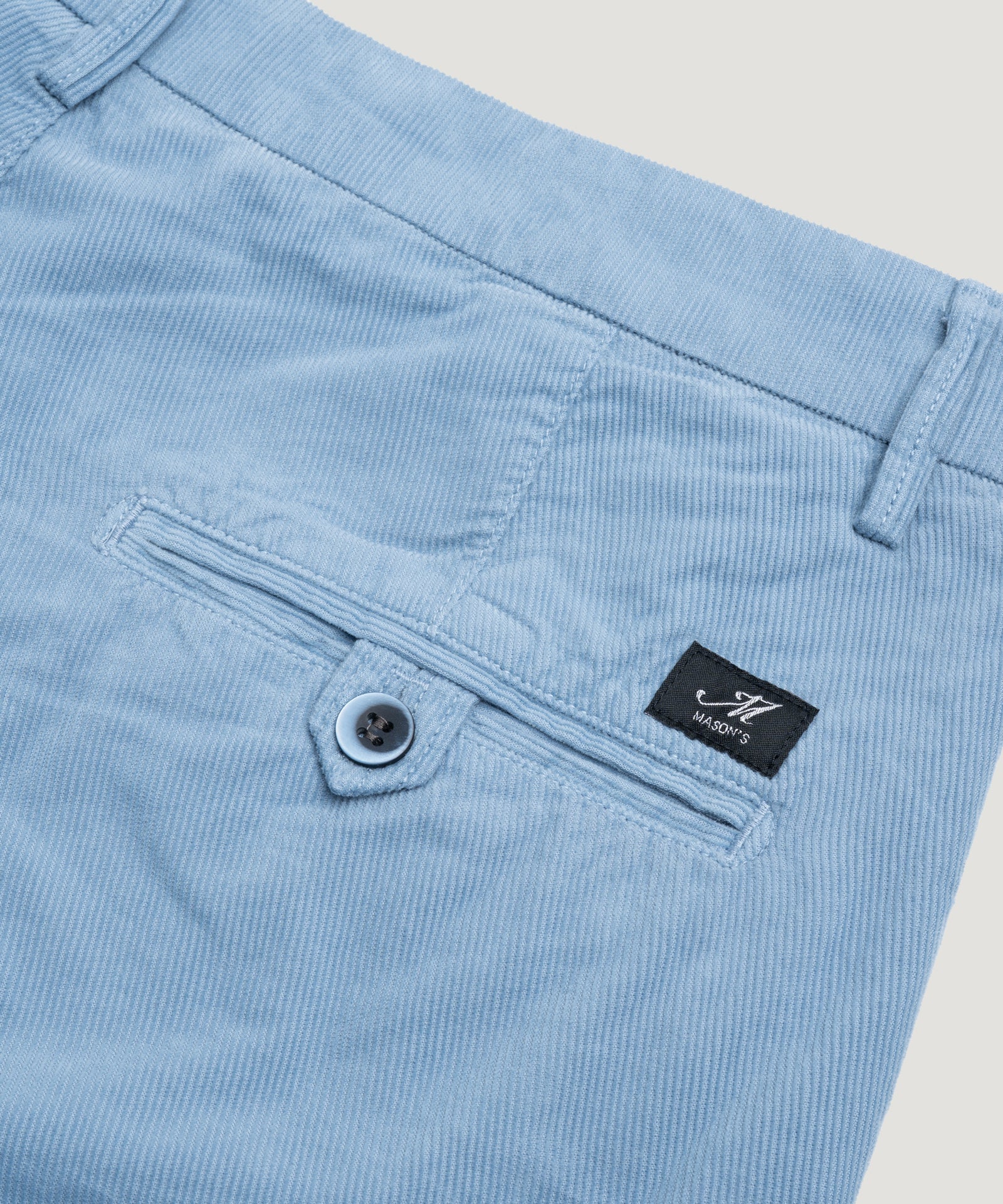 Mason's Bermuda shorts baby cord katoen stretch lichtblauw - THE SOCIETY SHOP